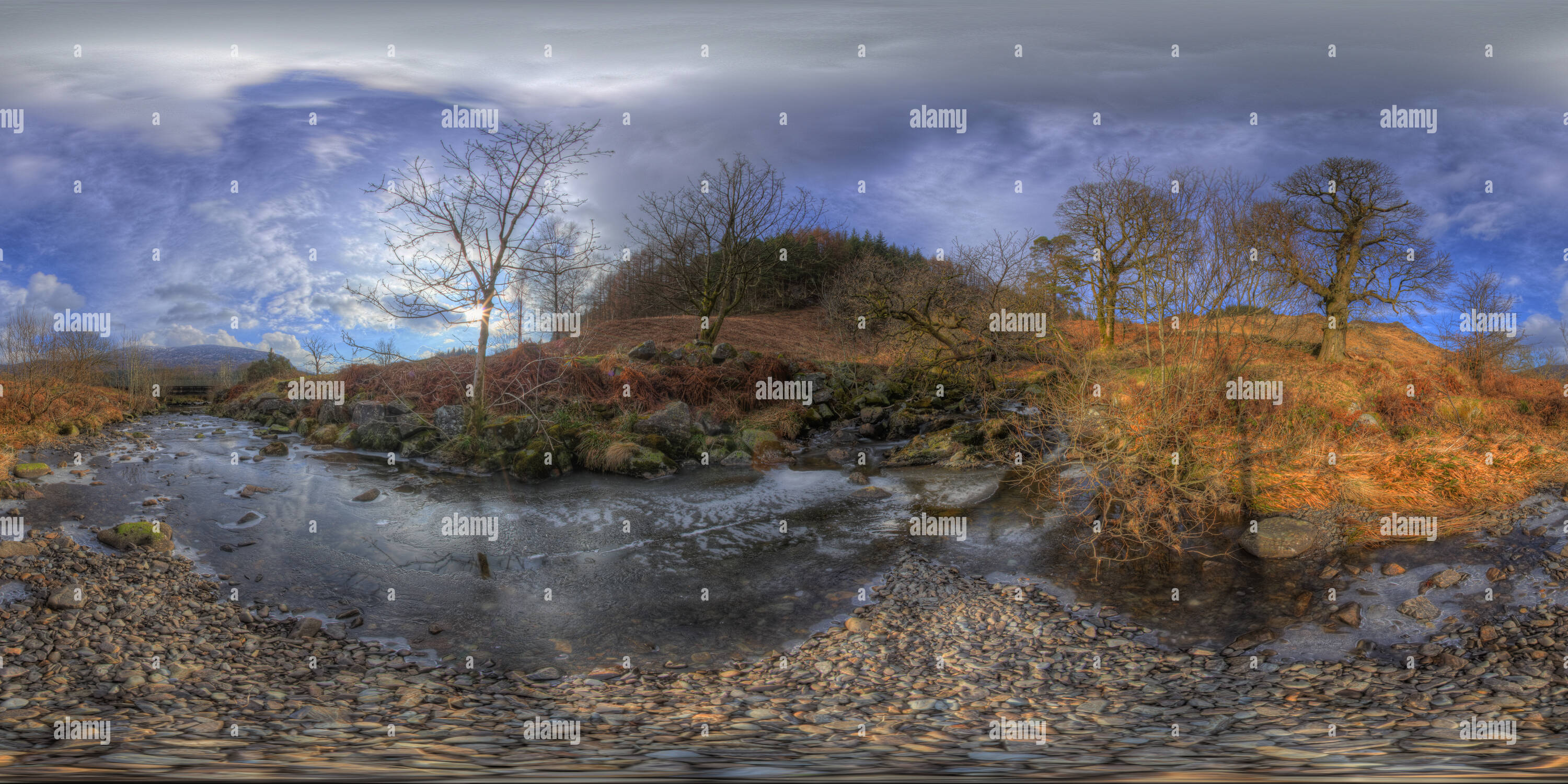 360° view of Grey Mairs Tail Stream - Alamy