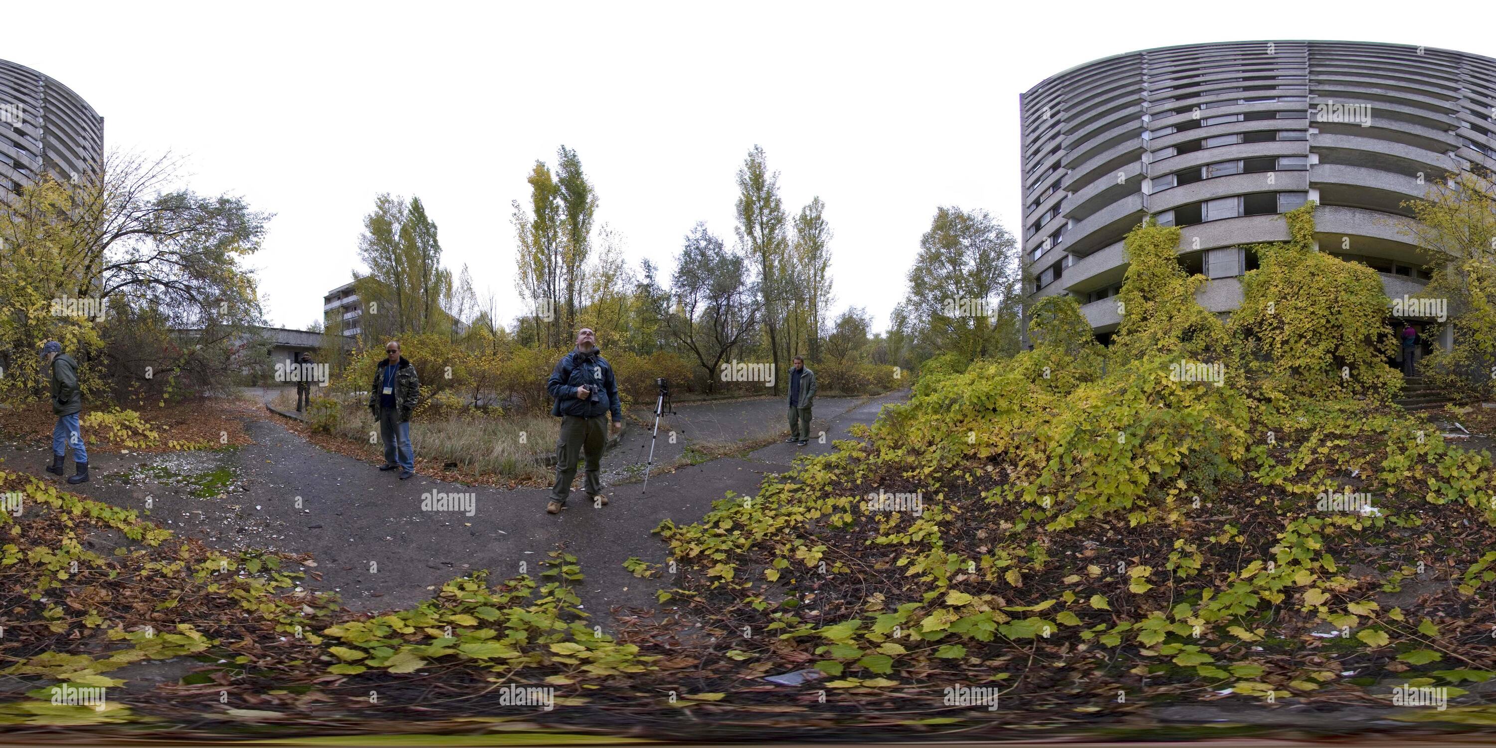 360 degree panoramic view of CHERNOBYL - Entrance to building