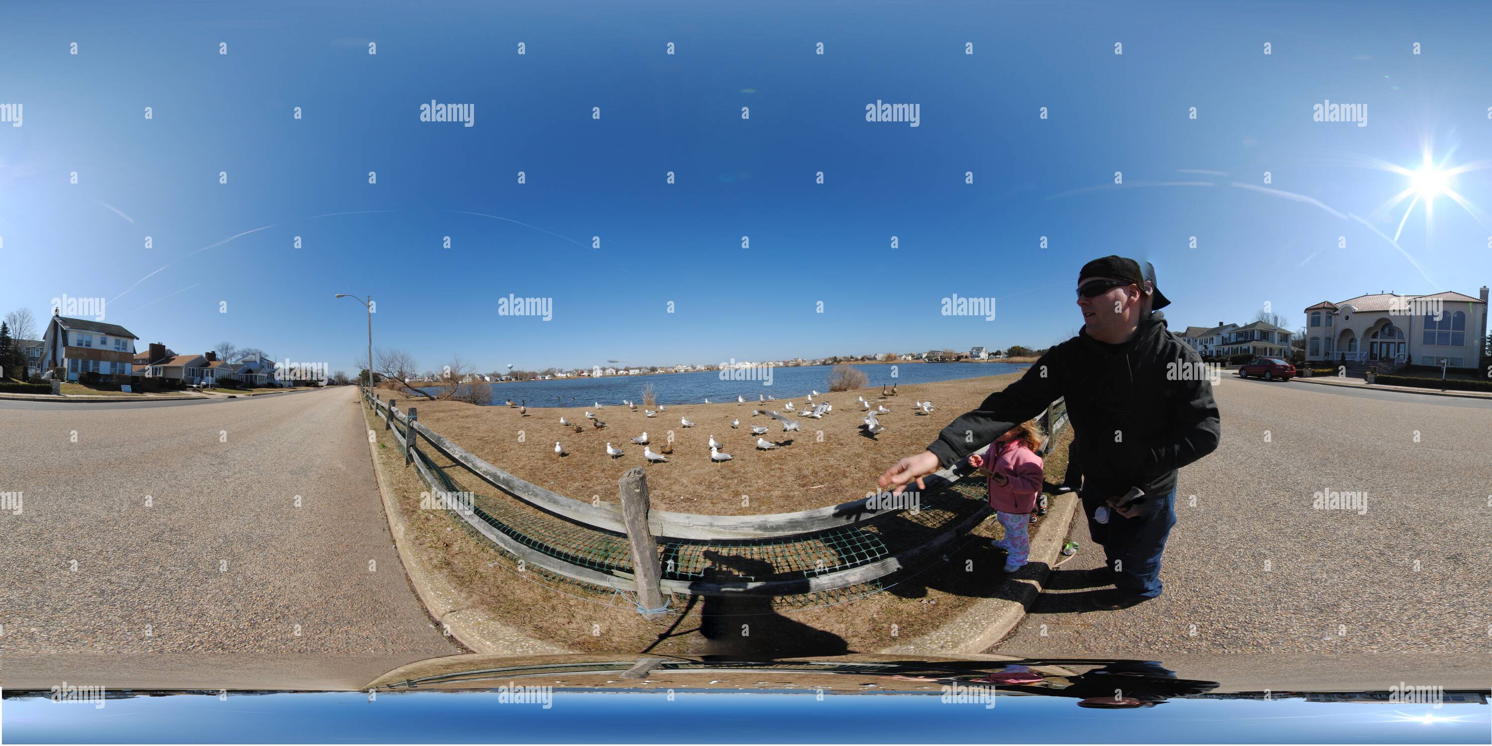 360° view of Throwing Toast For The Birds Alamy