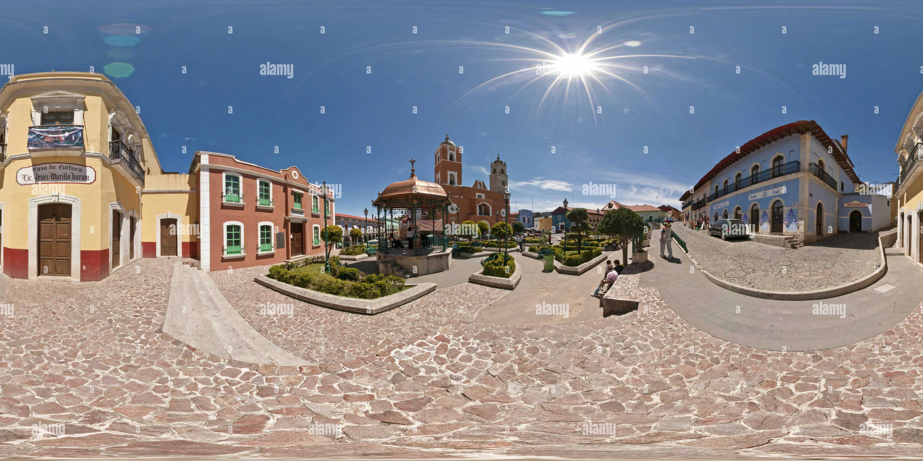 360° view of Real del Monte Downtown Alamy