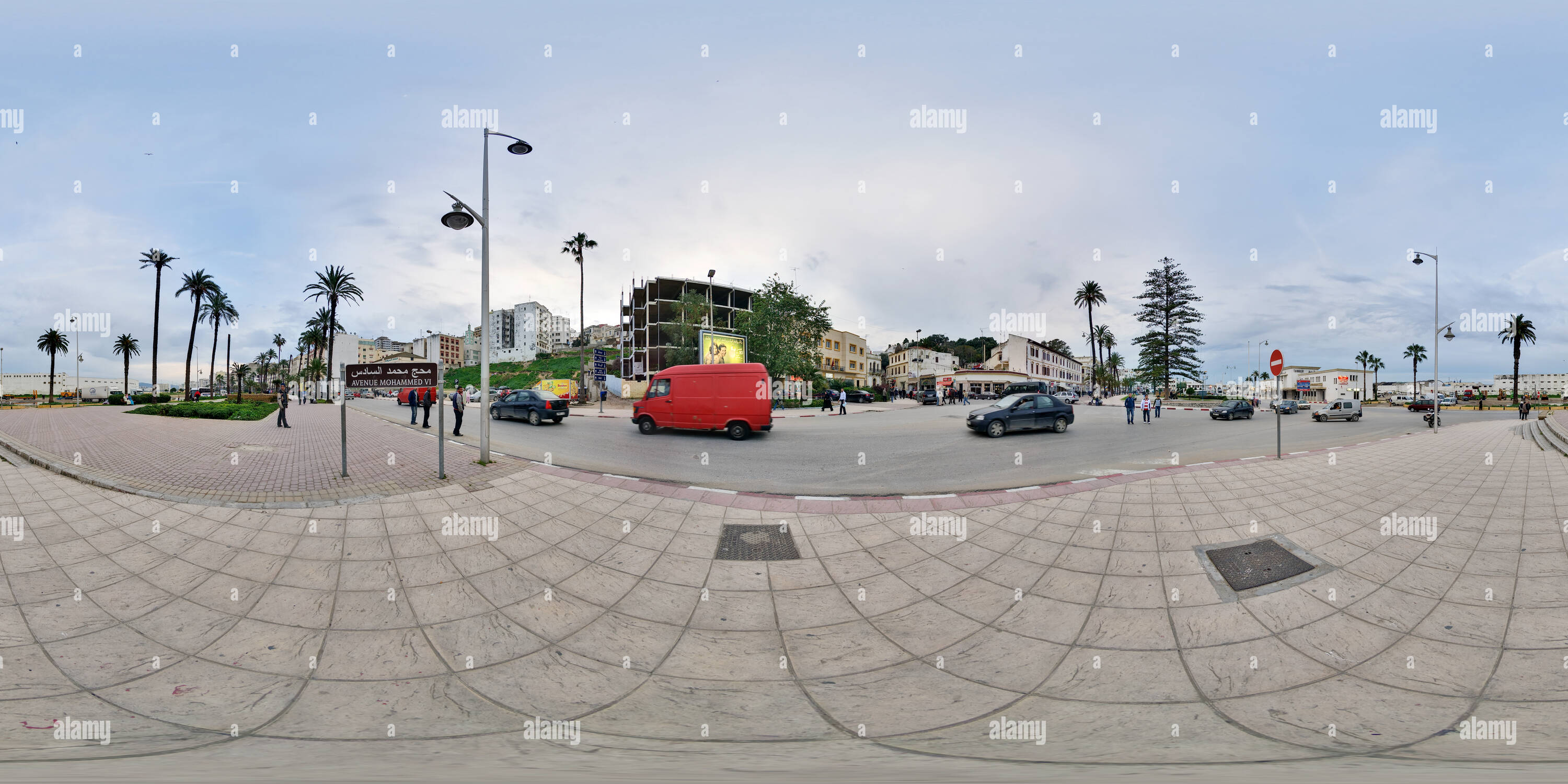 360° view of Morocco, Tanger Avenue Mohammed VI crossroads Alamy