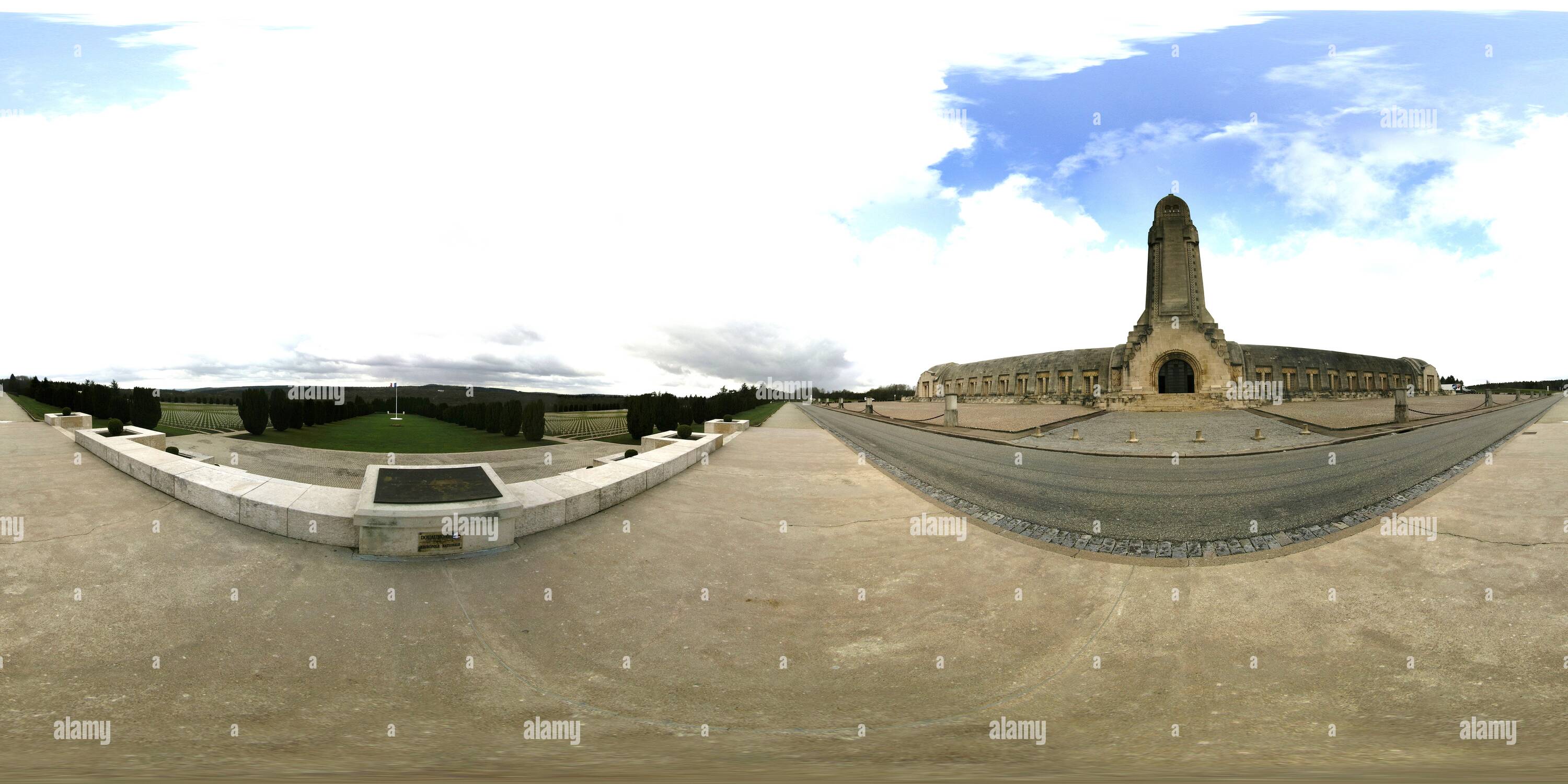 360 degree panoramic view of National Cemetery , Verdun , Lorraine, France