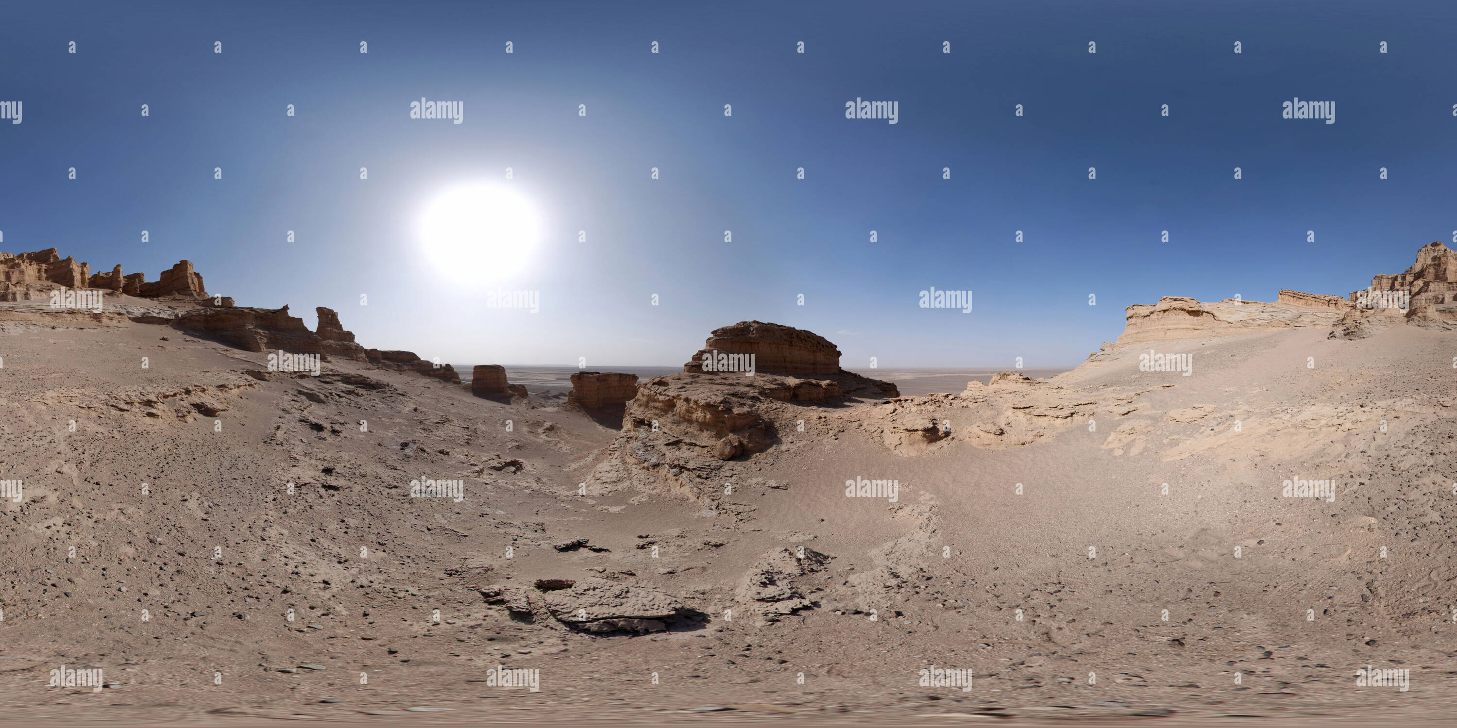 360 degree panoramic view of Shahdad desert in Kerman,Iran