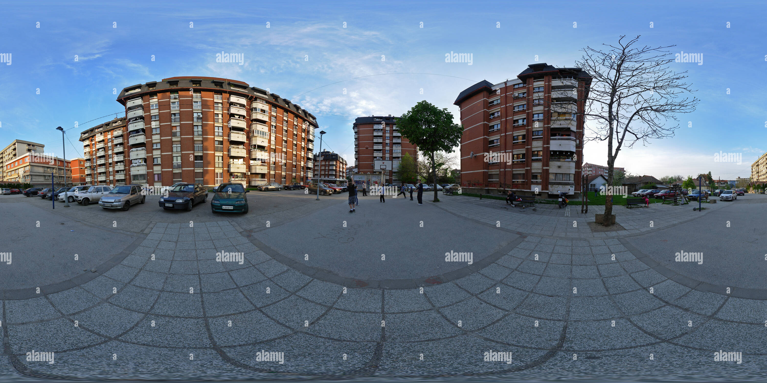 360 degree panoramic view of Urban block in city of Pozarevac