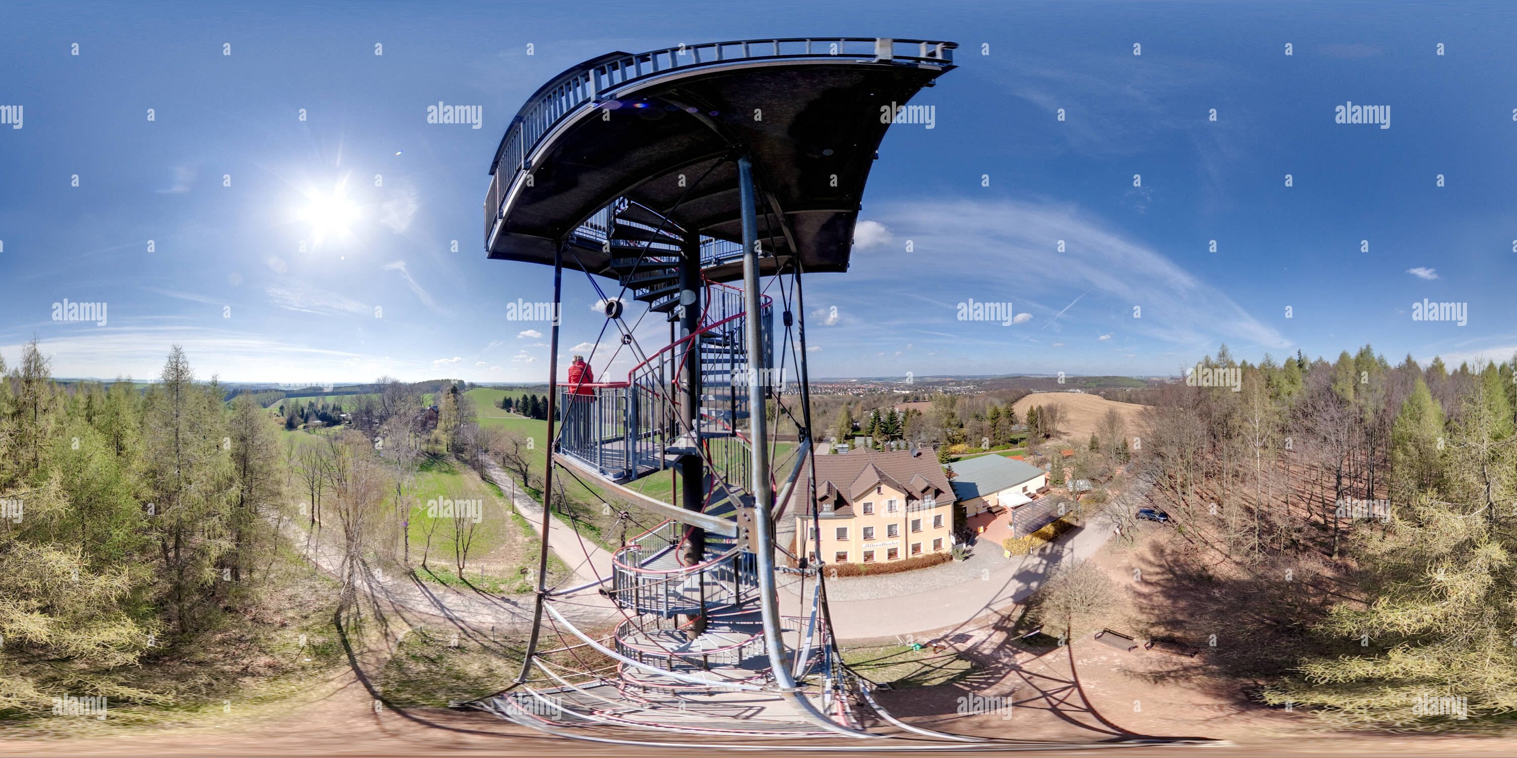 360° view of Aussichtsturm Alberthoehe - Lichtenstein/ Sachsen/ Deutschland - Alamy