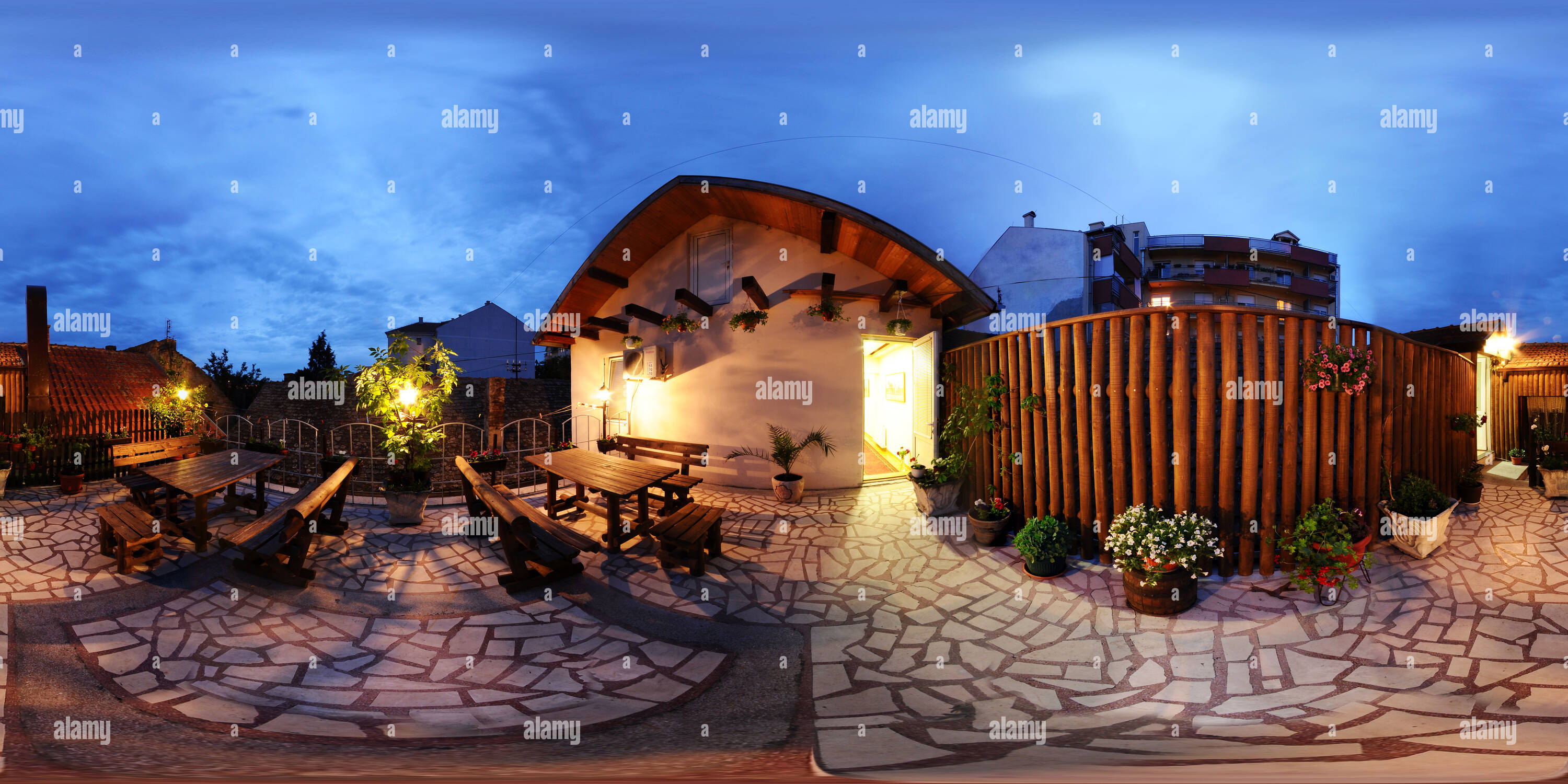 360° view of Novi Sad at night, beautiful terrace in Stari Fijaker - Alamy