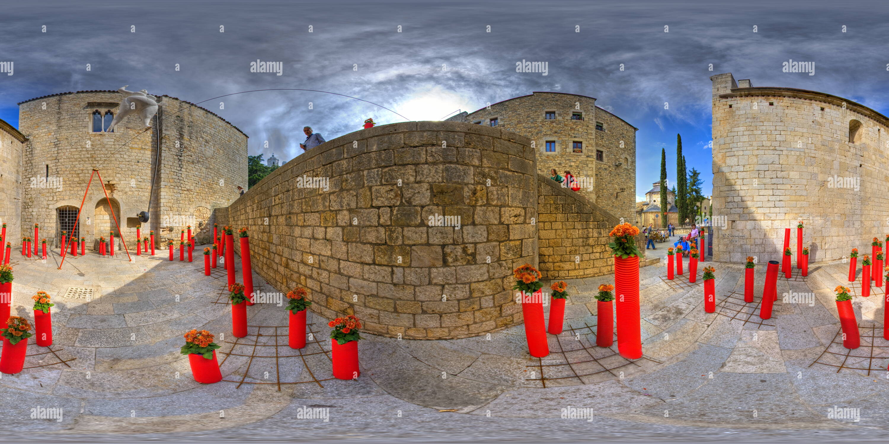 360 degree panoramic view of Girona, Temps de Flors