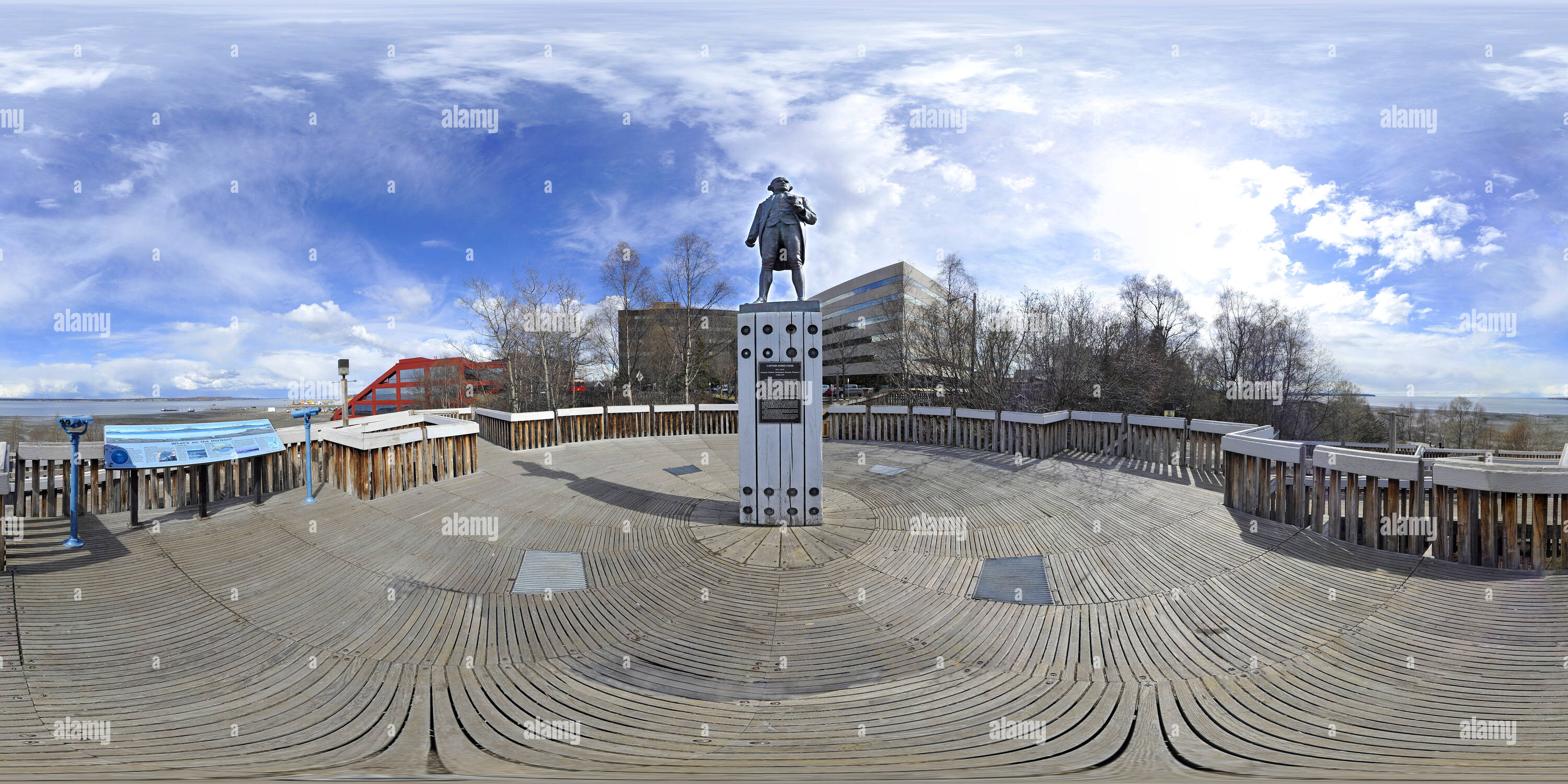 360° view of Captain Cook Statue Overlooking Cook Inlet Alamy