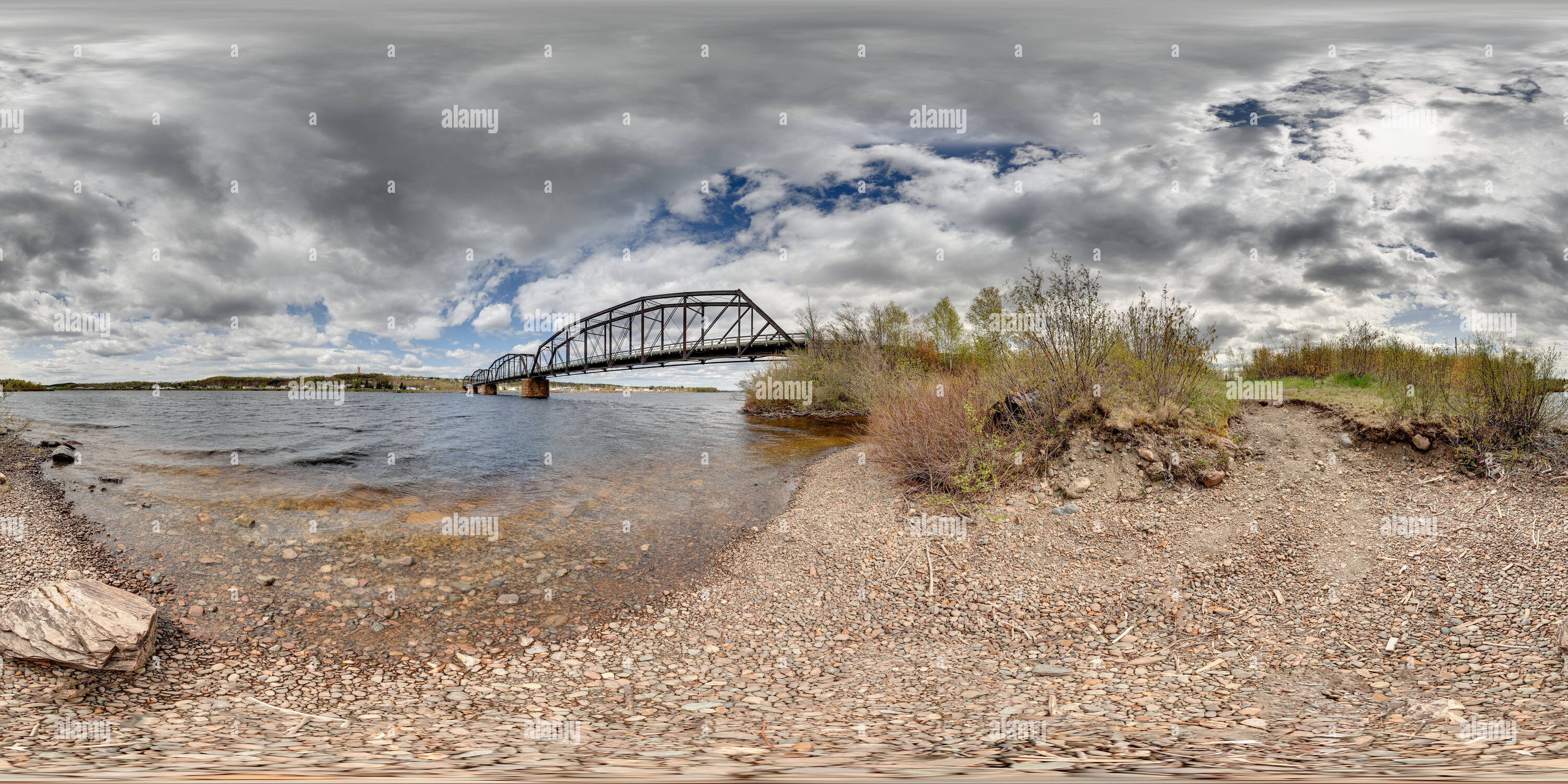 360° view of Bishop's Falls Railway Trestle, Newfoundland, Canada - Alamy, image size:3000x1500