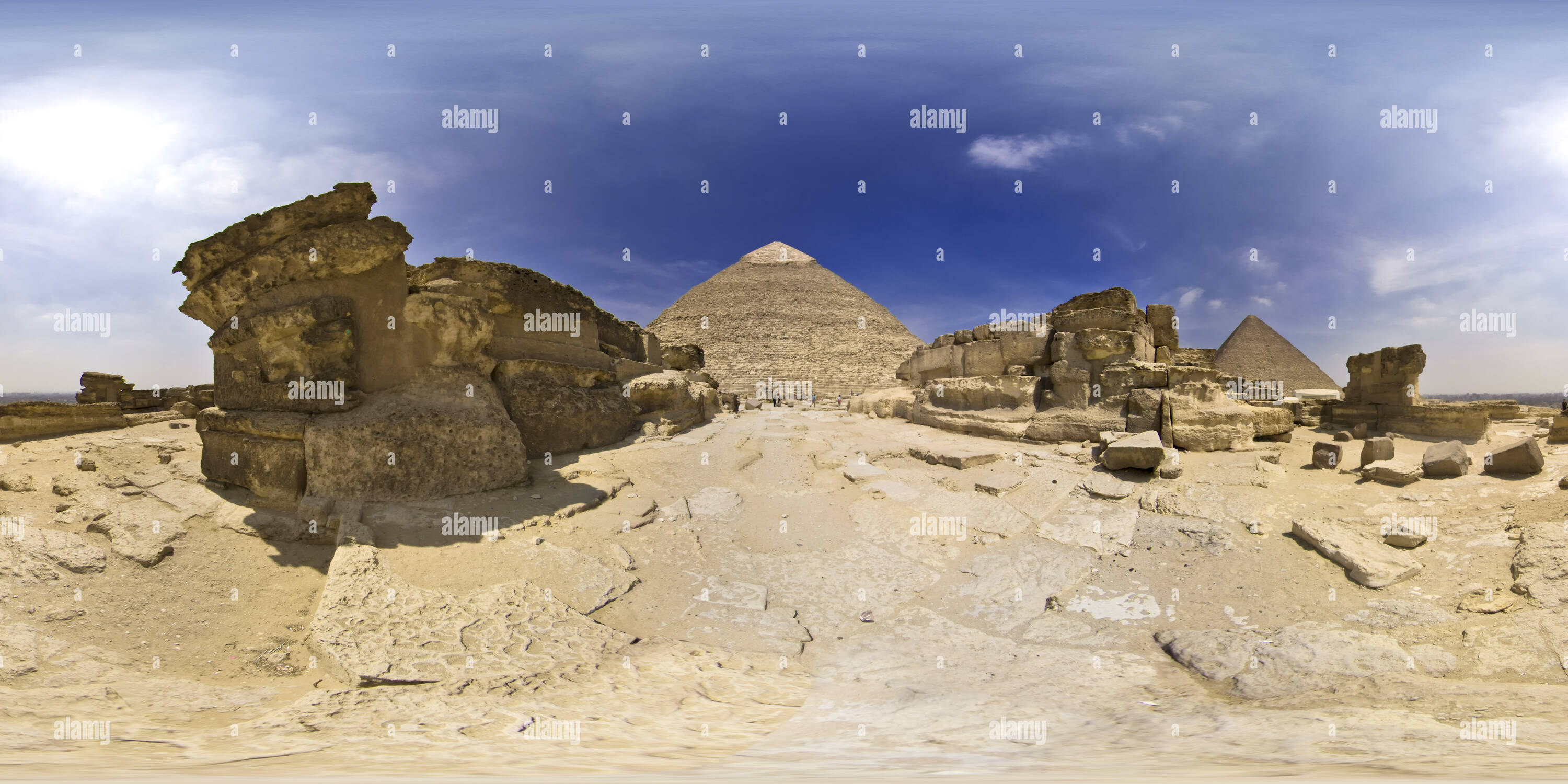 360° view of Great Pyramid Of Giza10,Pyramid of Chephren or Khafre - Alamy