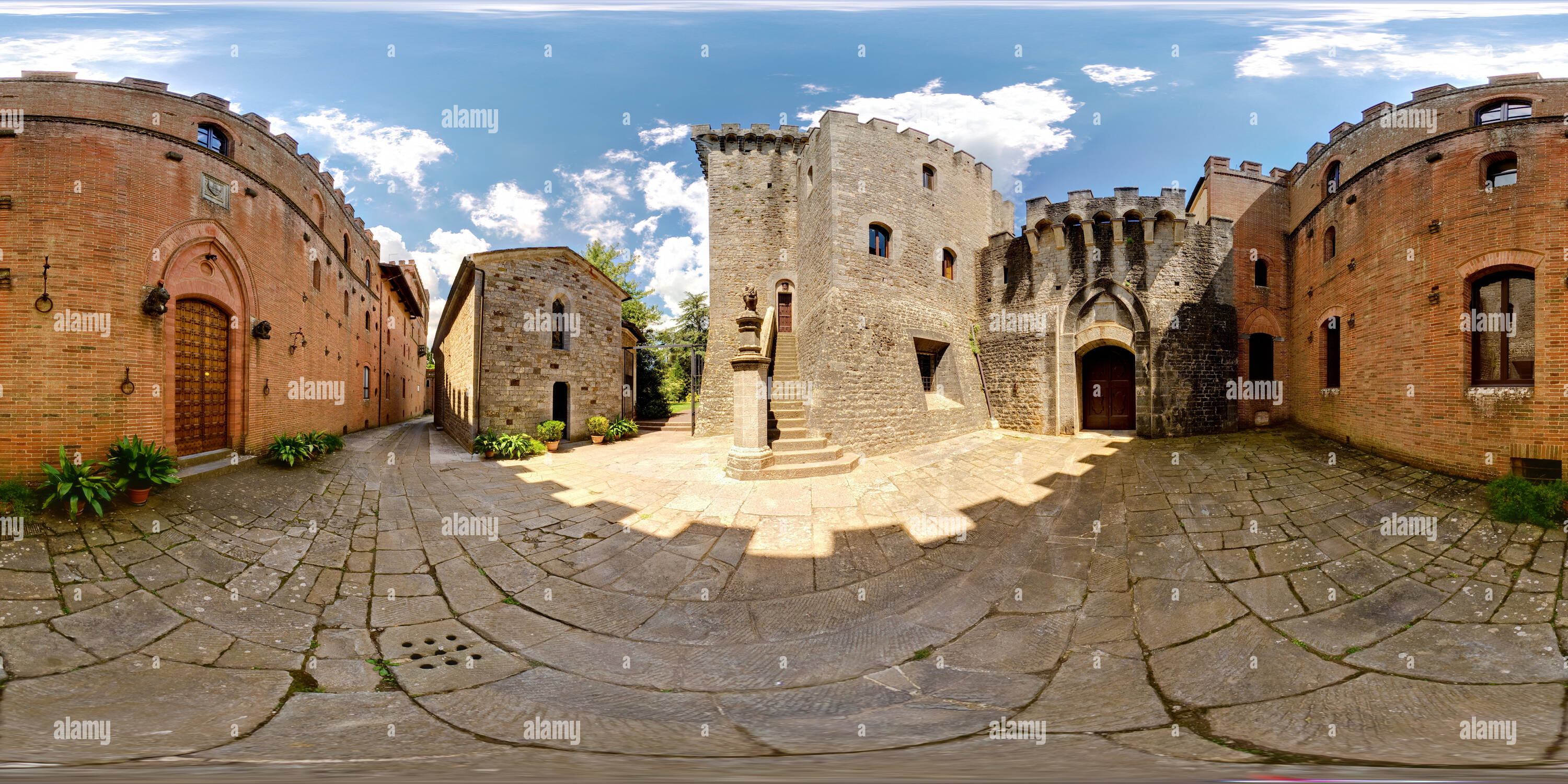 360 degree panoramic view of Brolio Castle - Entrance