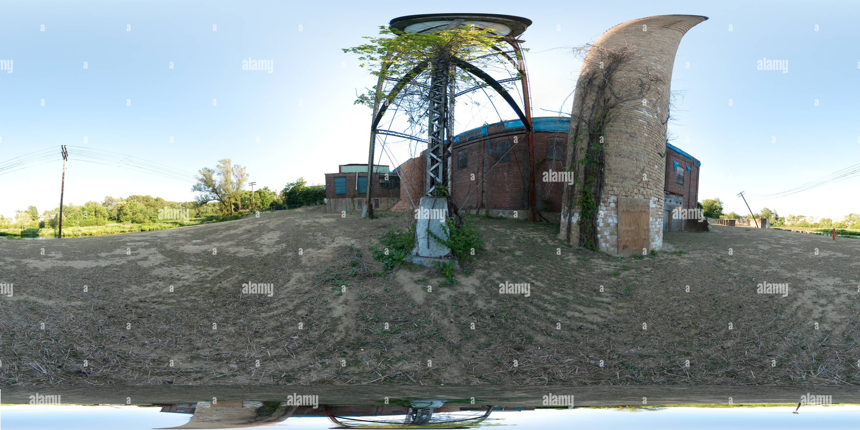 360° view of Milltown Water Tower and Silo Alamy