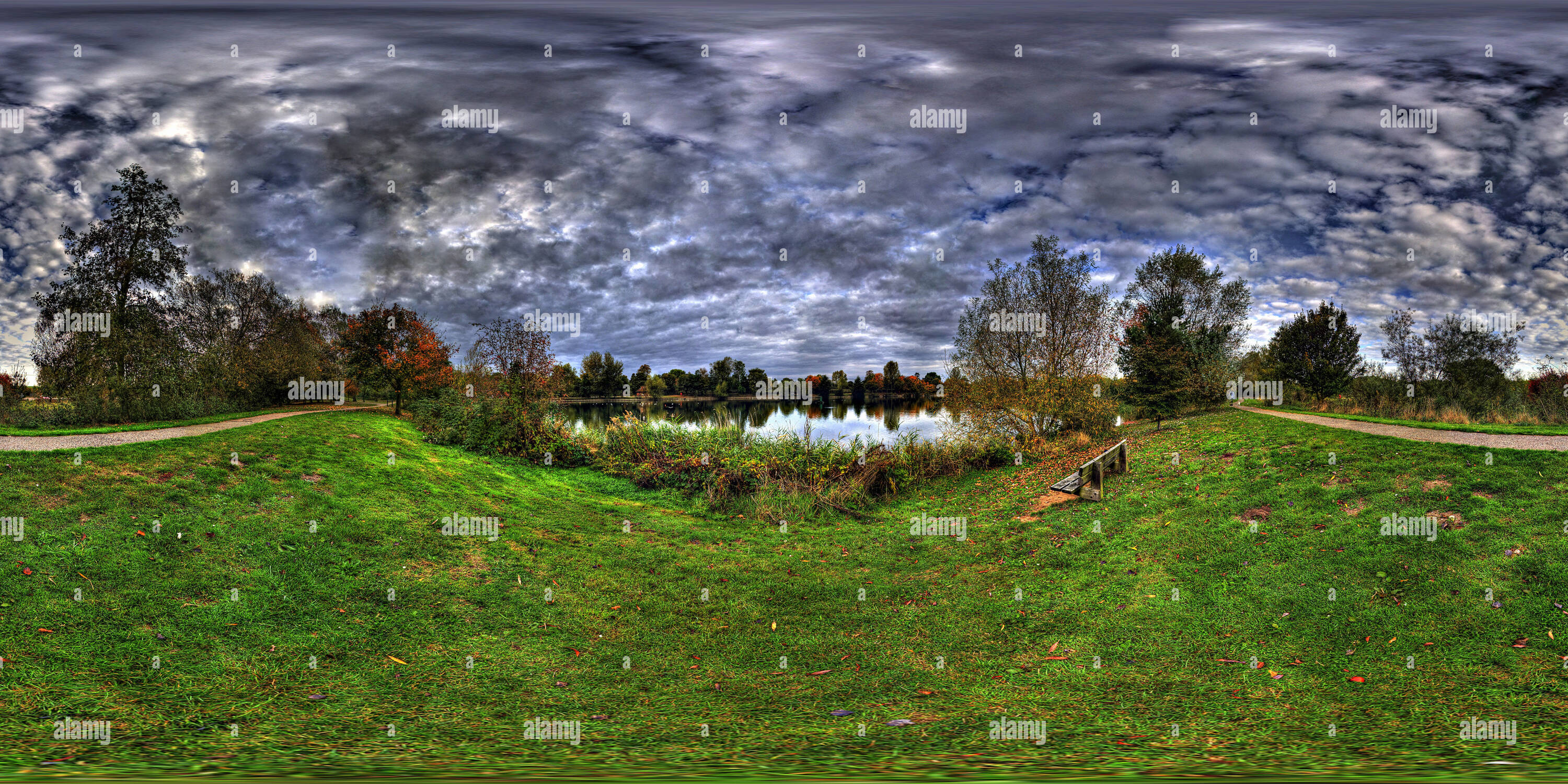 360 degree panoramic view of Needham Lake