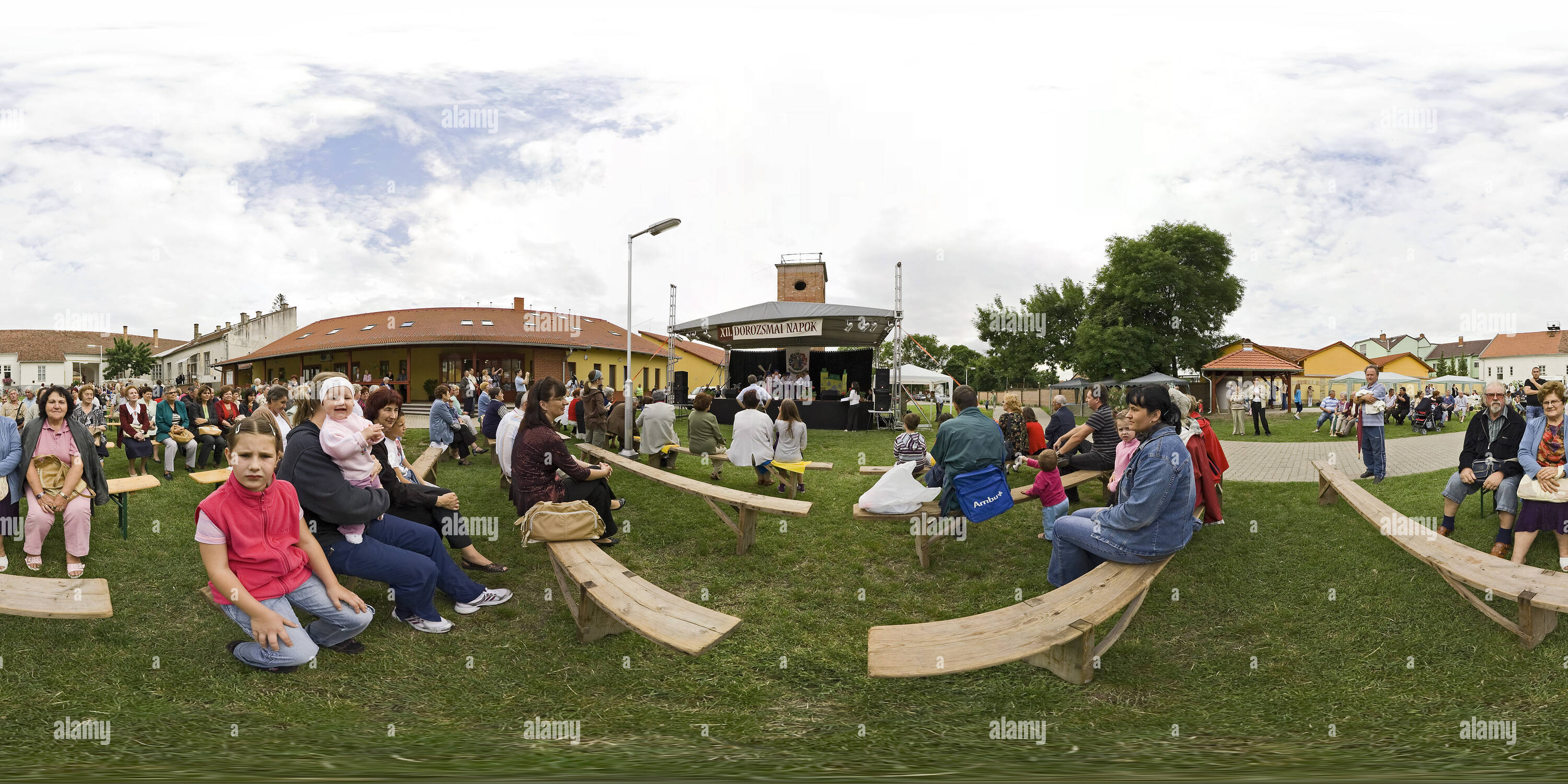 360 degree panoramic view of Dorozsma days - opening ceremony - audience