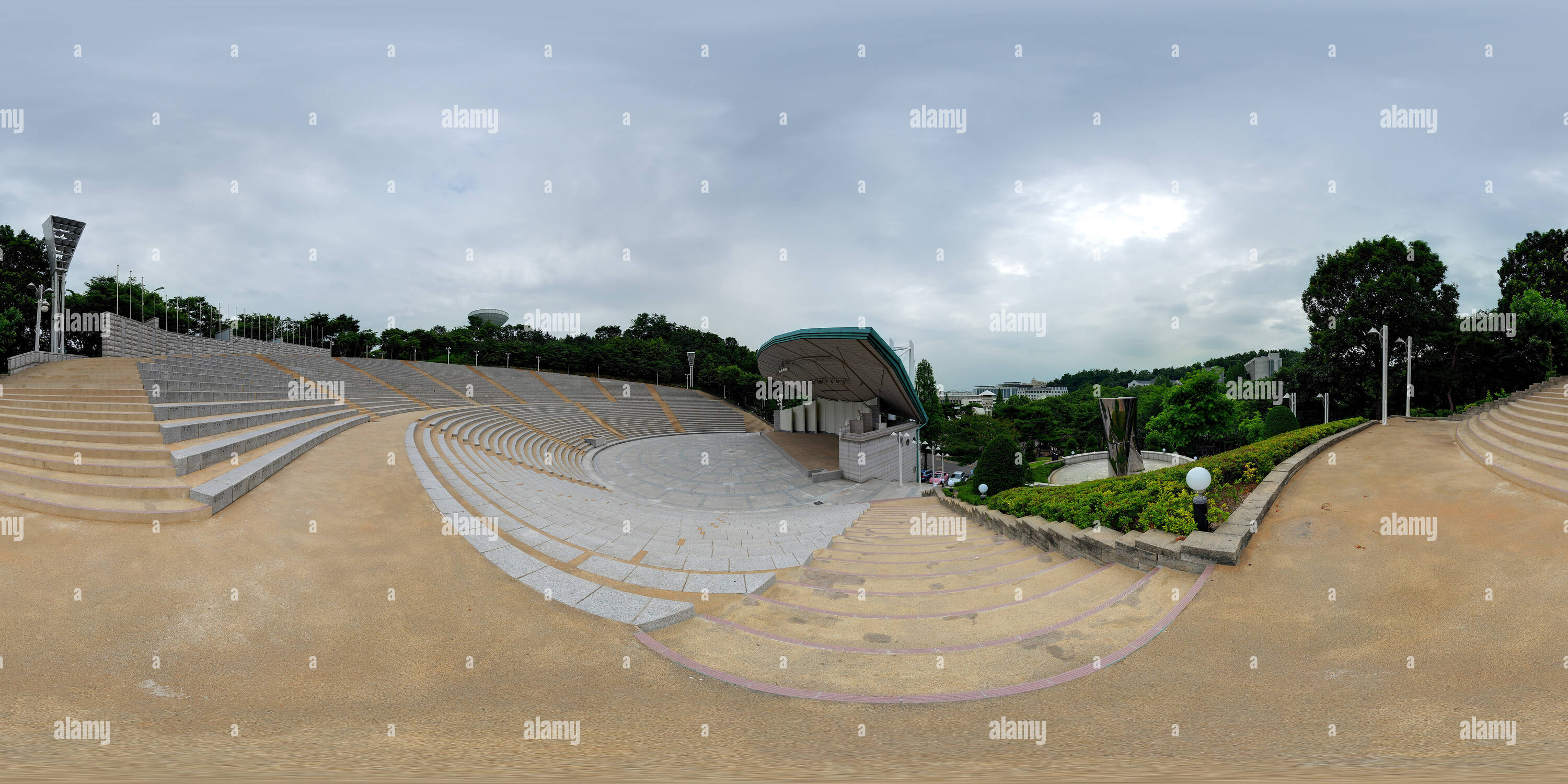 360 degree panoramic view of Open-air theater, Yonsei University