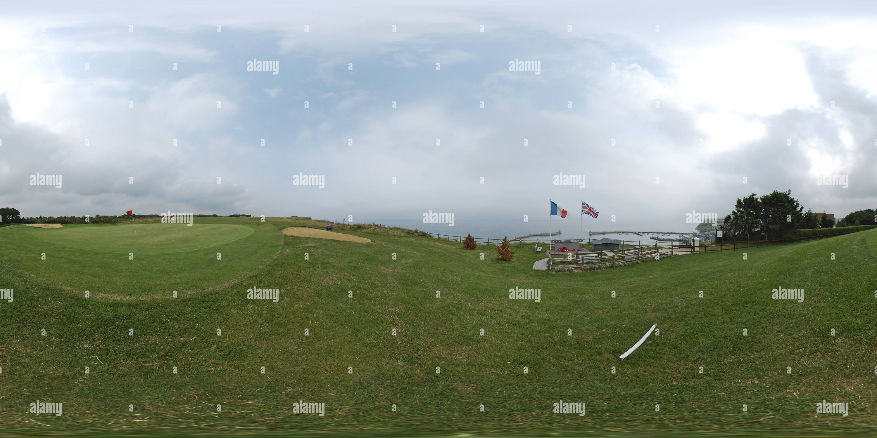 360 degree panoramic view of Le golf de Port-en-Bessin-Huppain  -  France