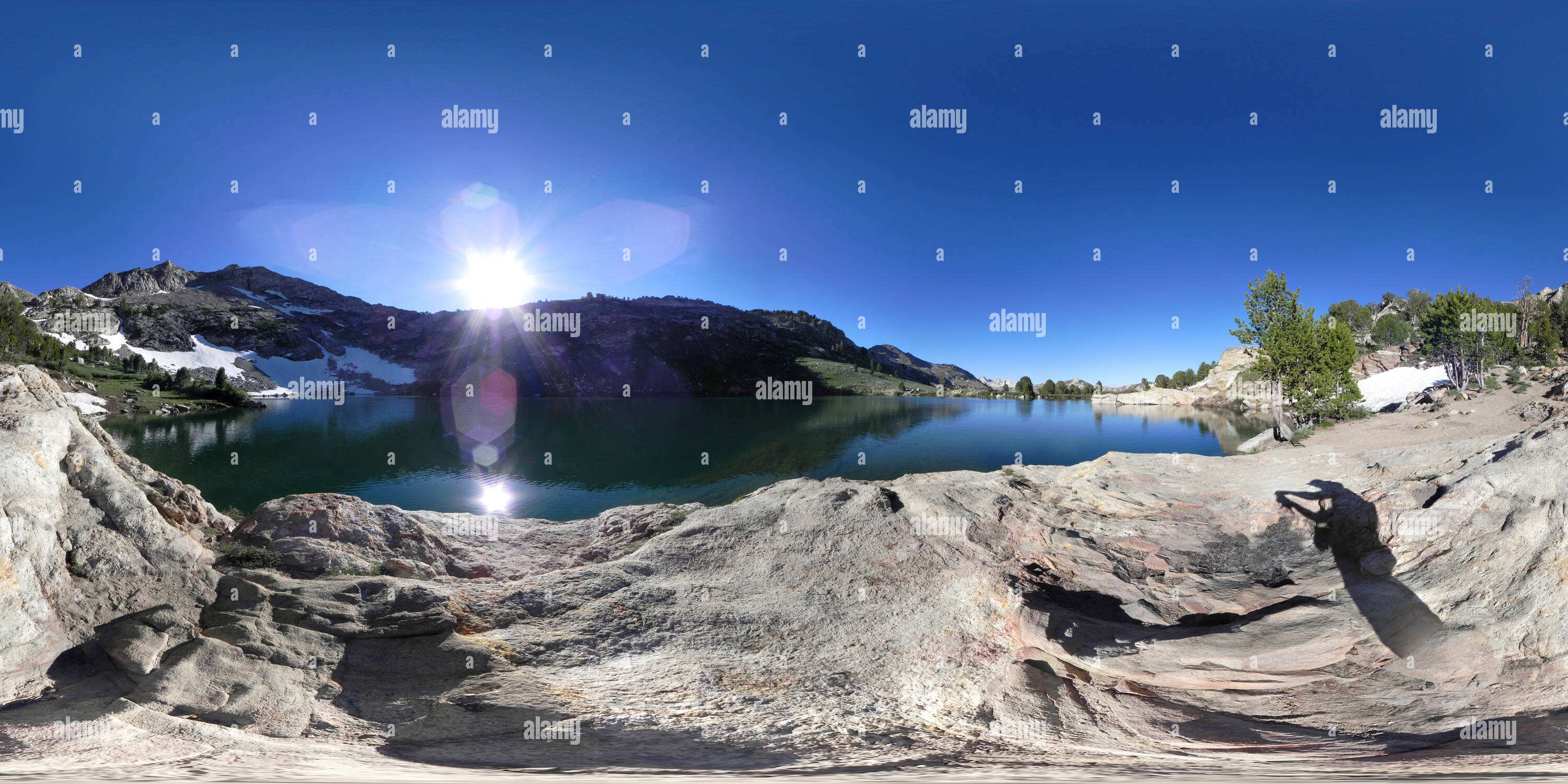 360 degree panoramic view of Lamoille Lake, Ruby Mountains, Nevada, USA