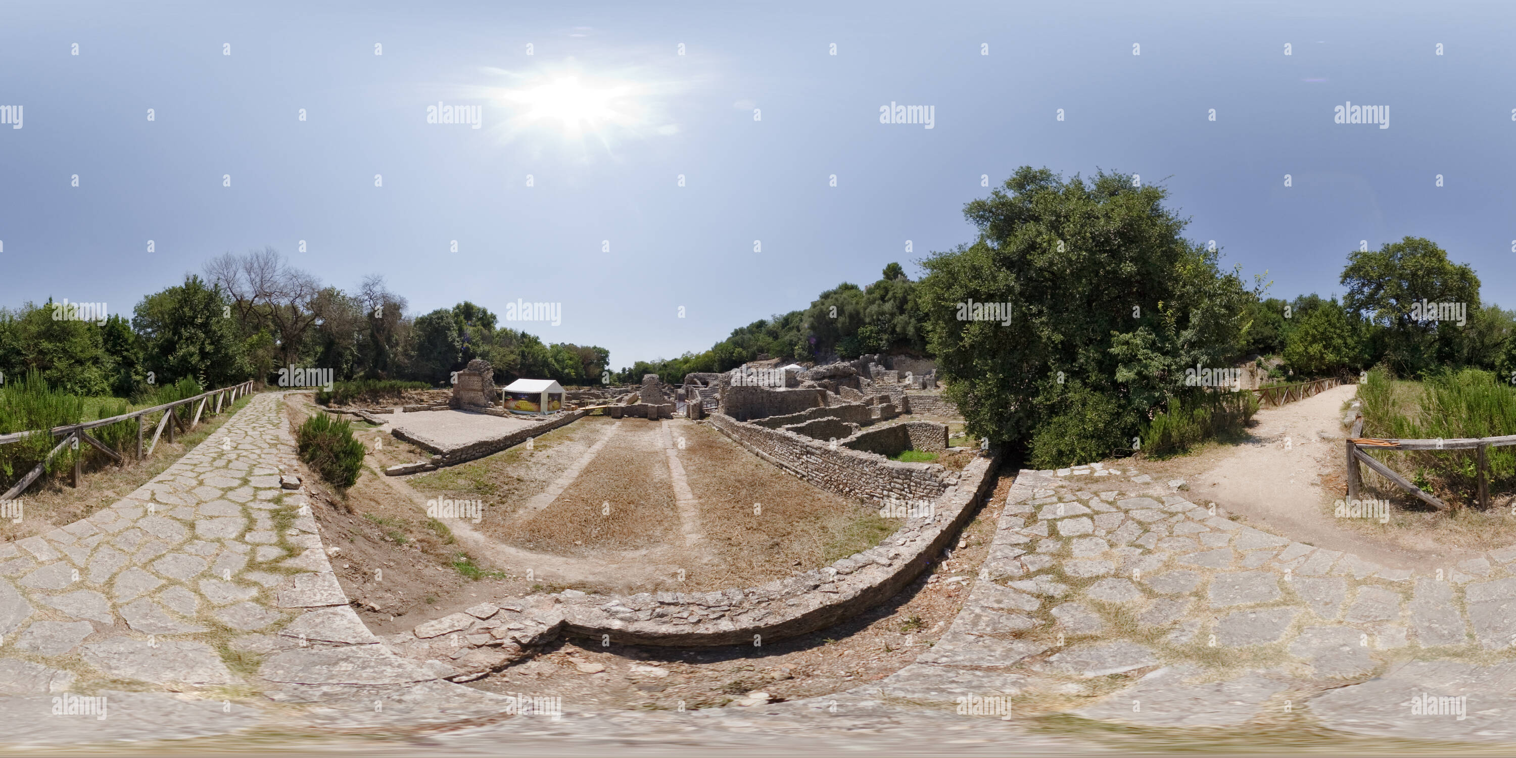 360 degree panoramic view of archeological site Butrint/ Albania