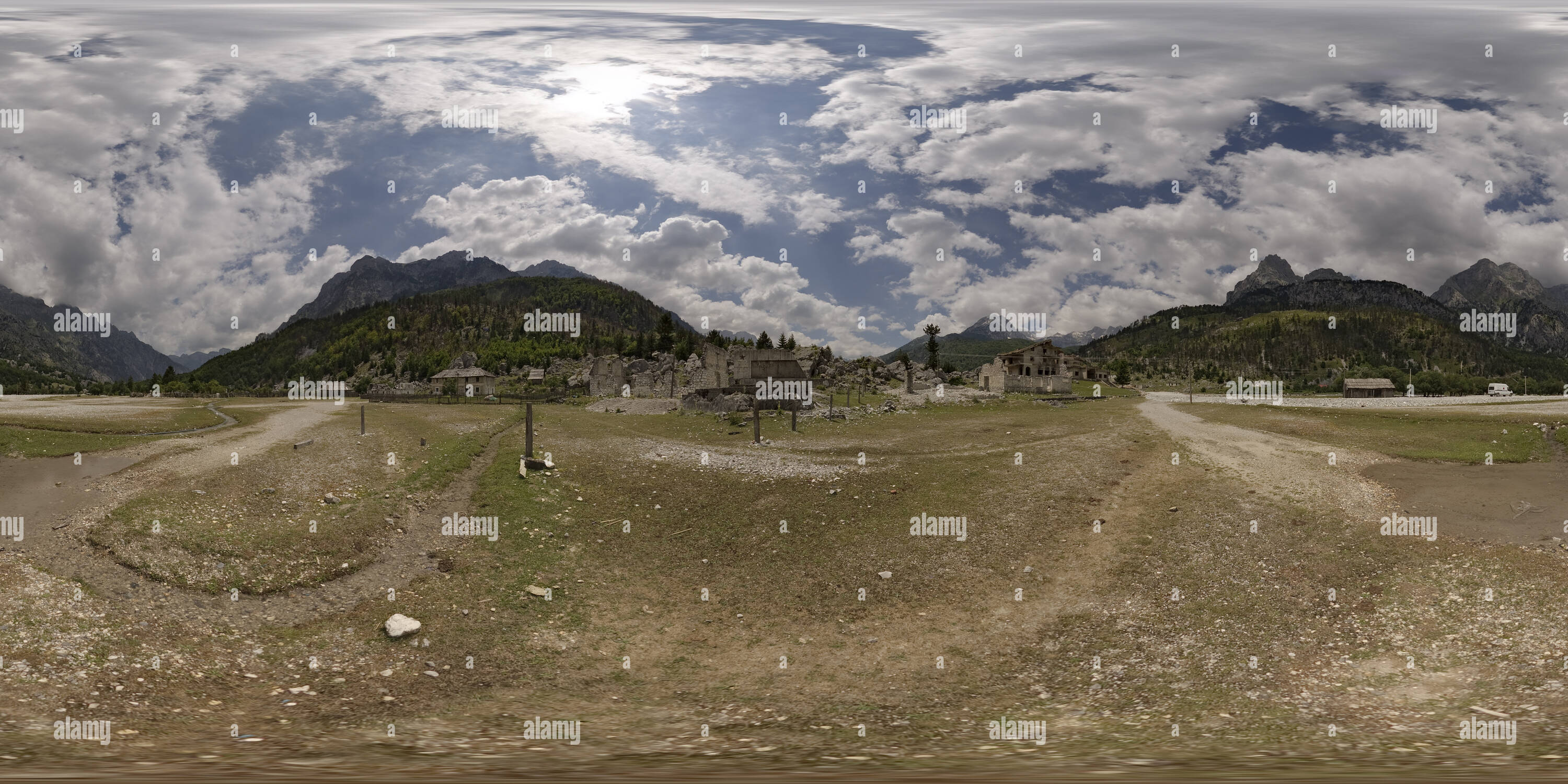 360 degree panoramic view of Valbone / Albania