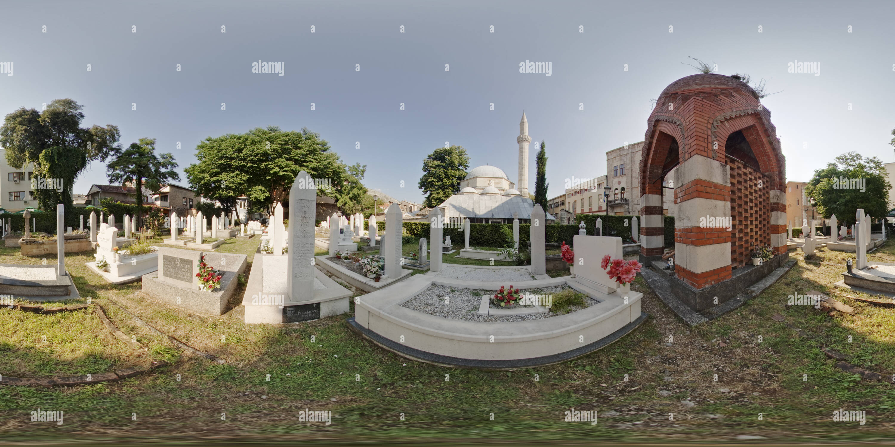 360 degree panoramic view of Muslim cemetery/ Mostar/ Bosnia i Hercegoivna