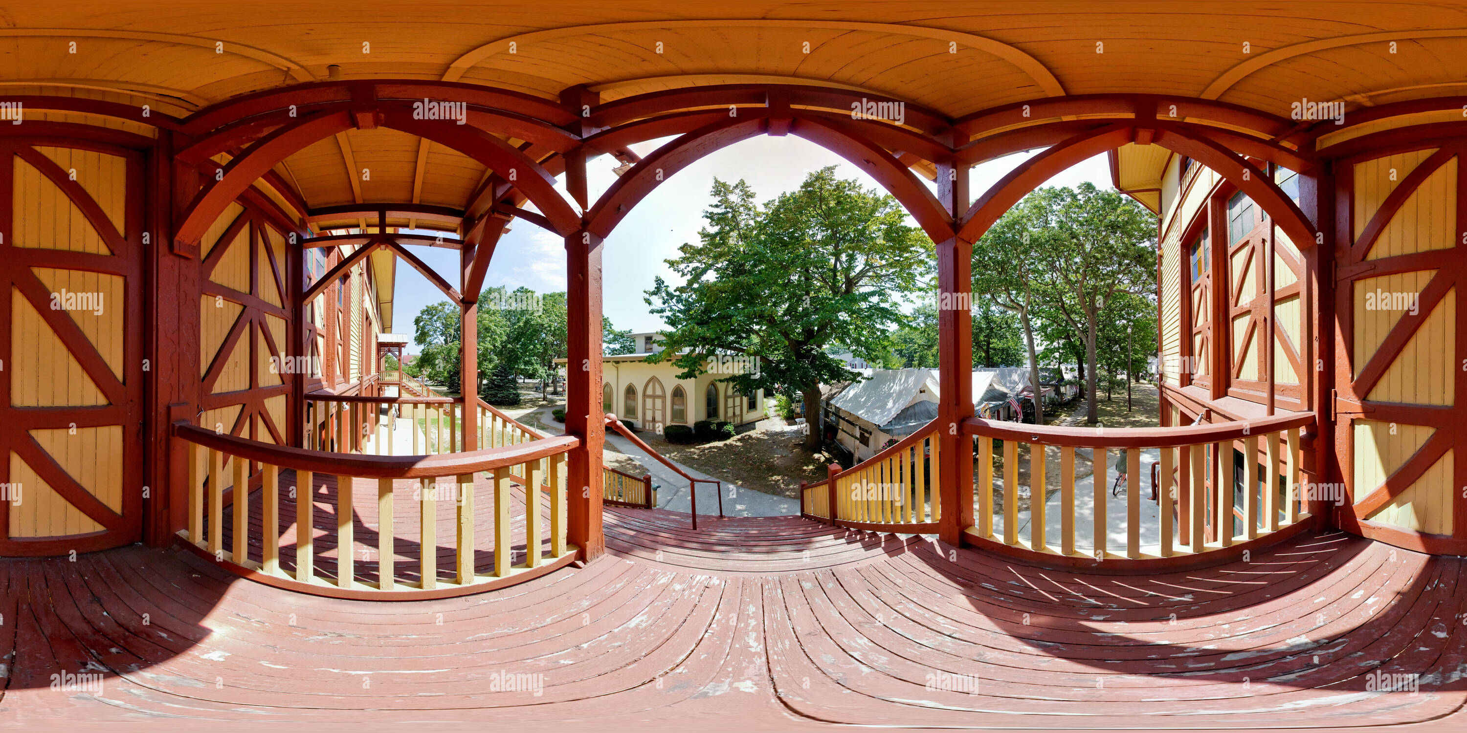 360 degree panoramic view of The Auditorium & Tent Colony, Ocean Grove, New Jersey