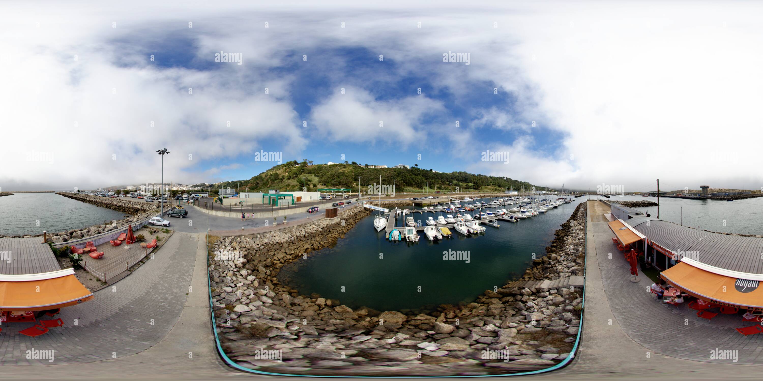 360 degree panoramic view of Marina do Clube Naval da Nazaré