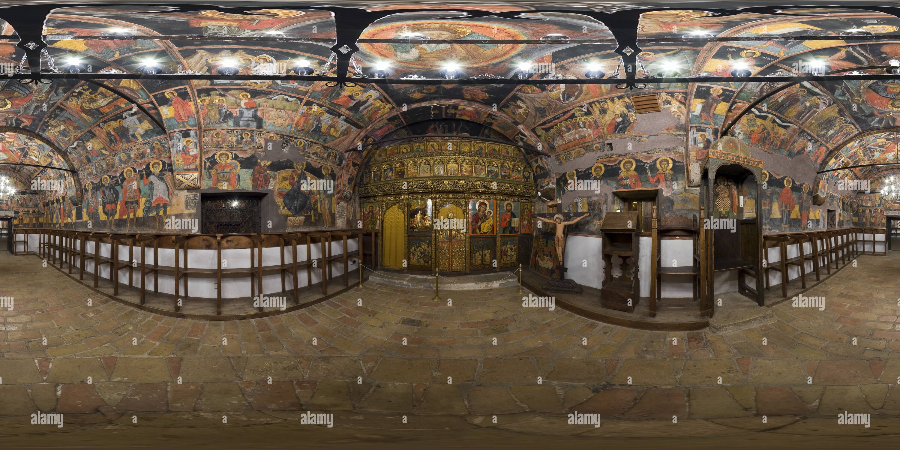 360 degree panoramic view of Nativity of Christ Church in Arbanassi