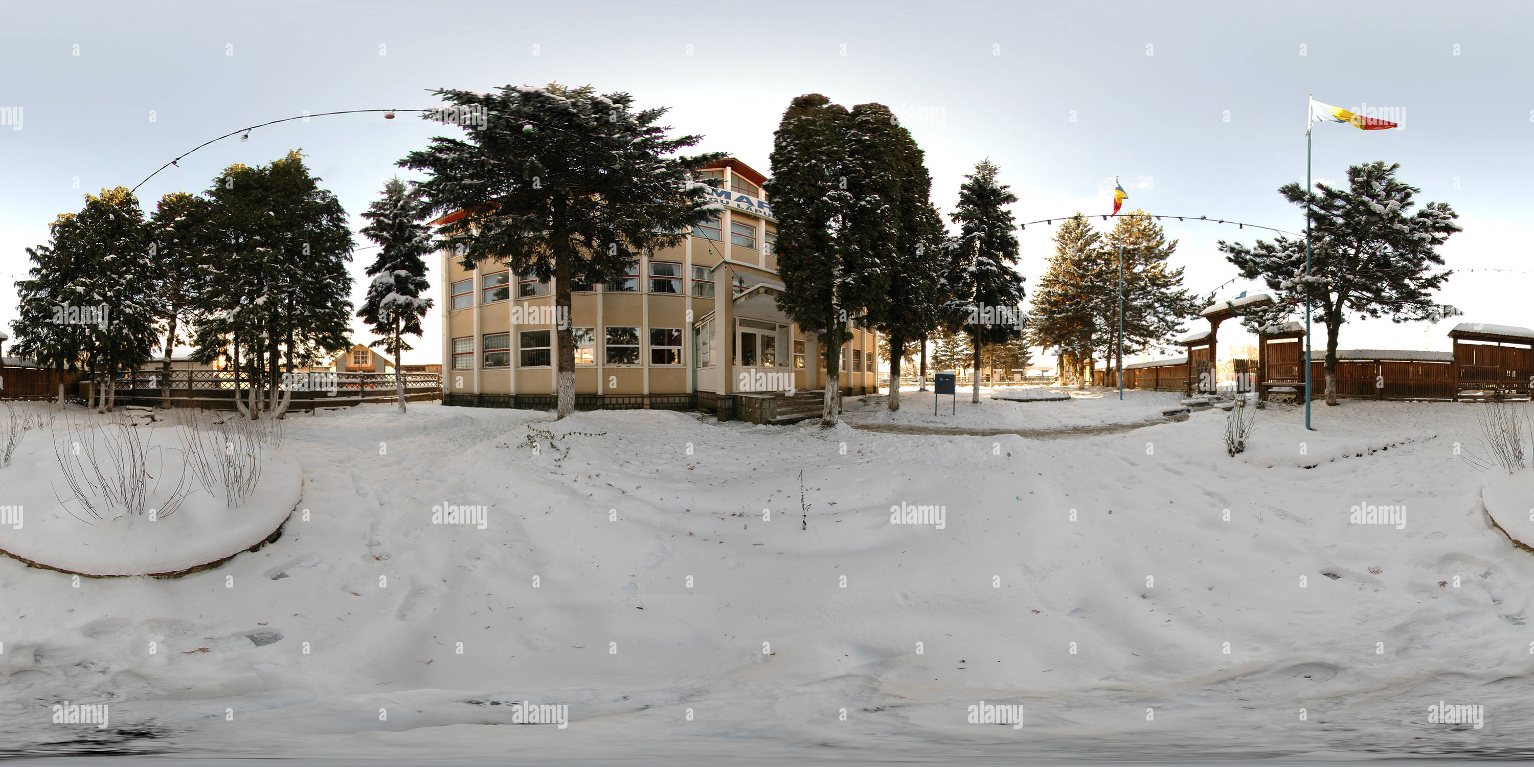 360° view of Primaria (Town Hall), Targu Lapus, Romania Alamy