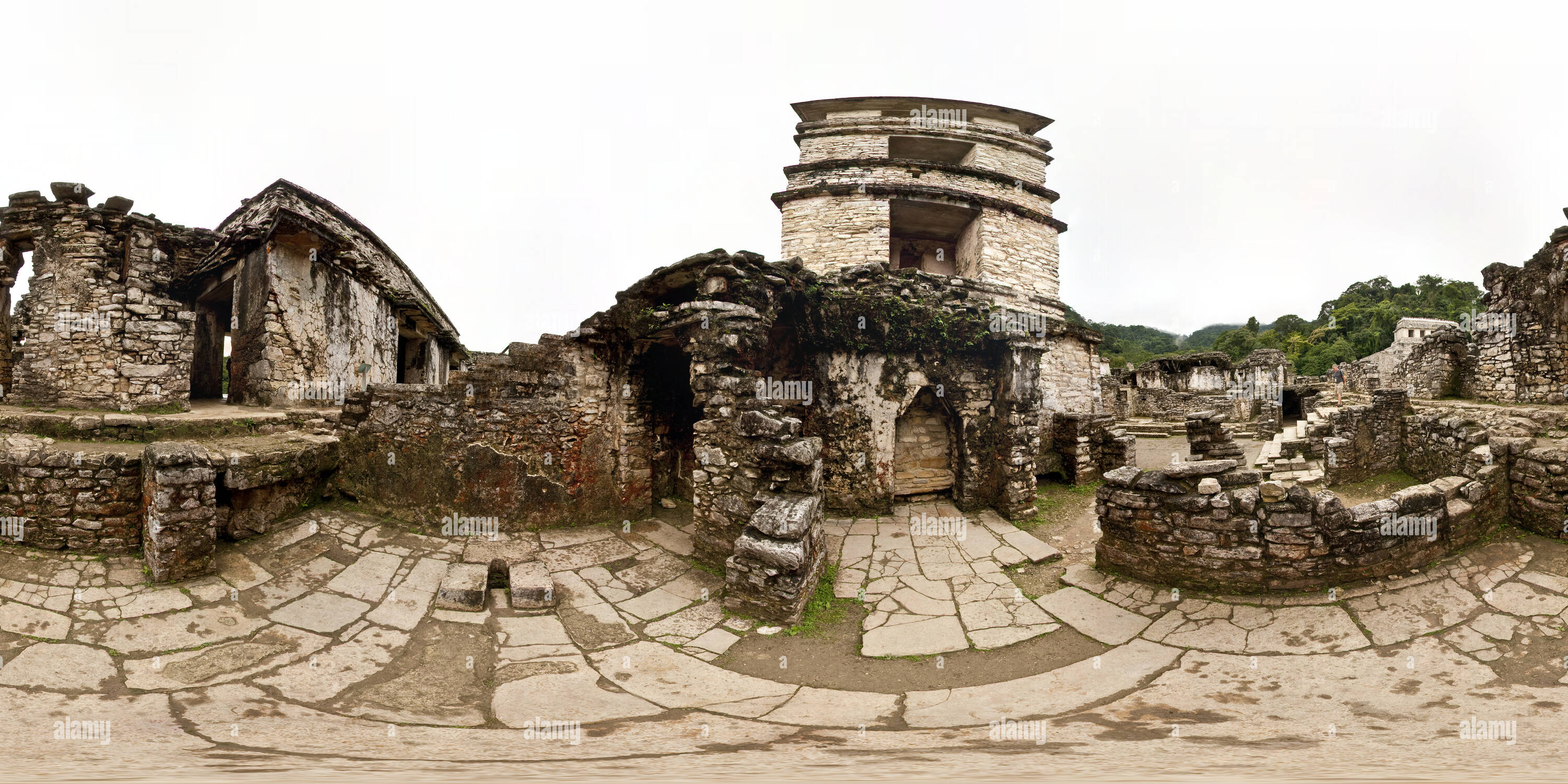 360 degree panoramic view of At the Palace in Palenque