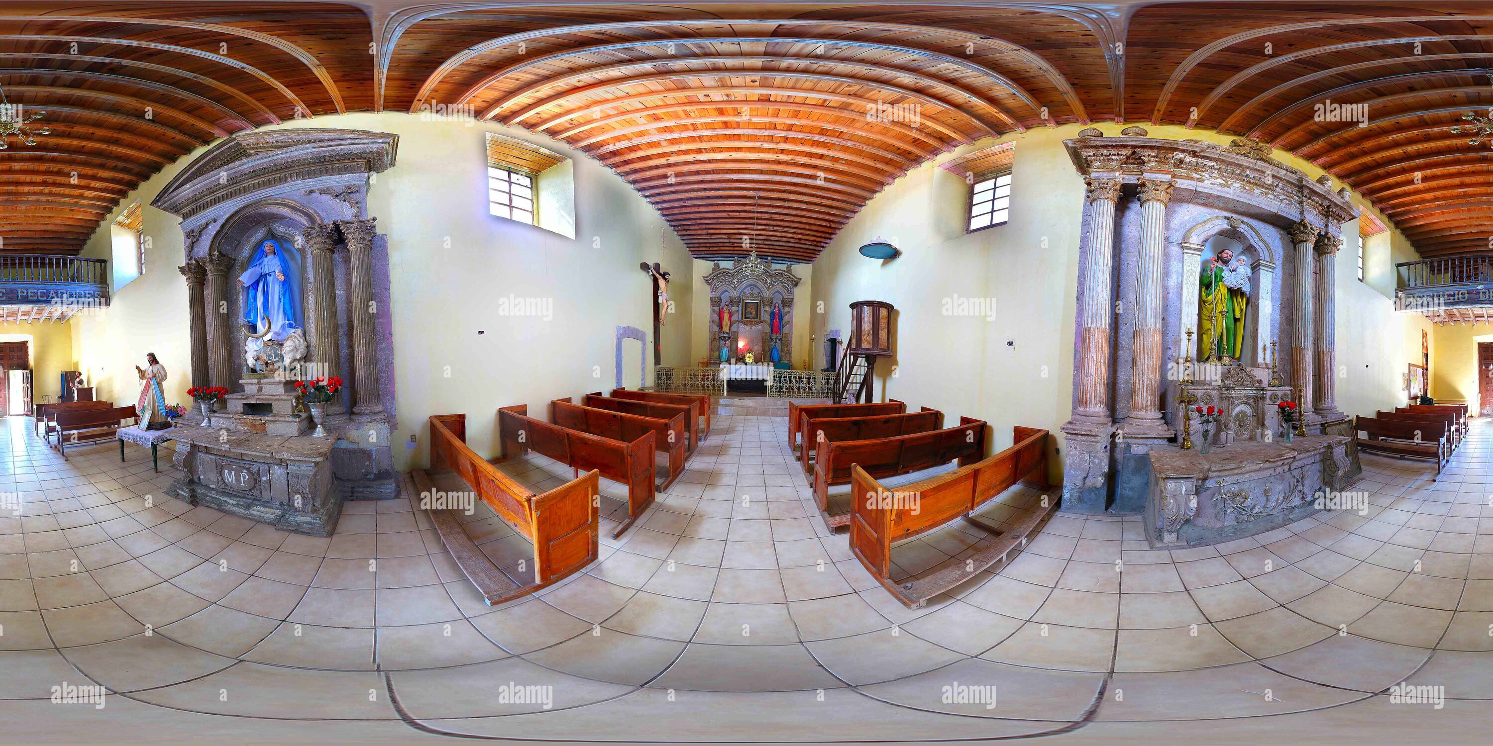 360 degree panoramic view of Iglesia de la antigua Hacienda de la Goma en el estado de Durango