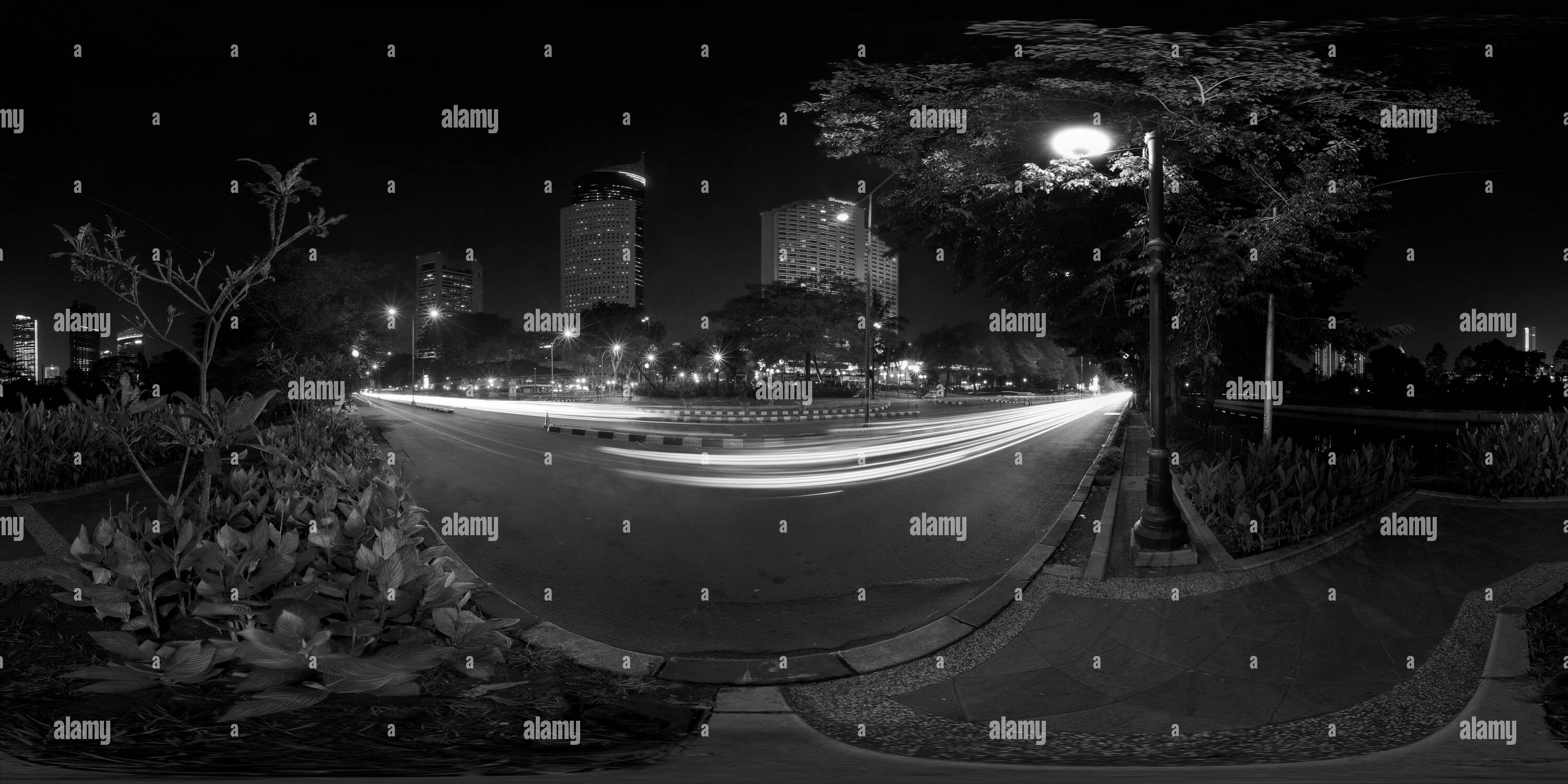 360° view of Street Scene at Night, Jakarta - Alamy