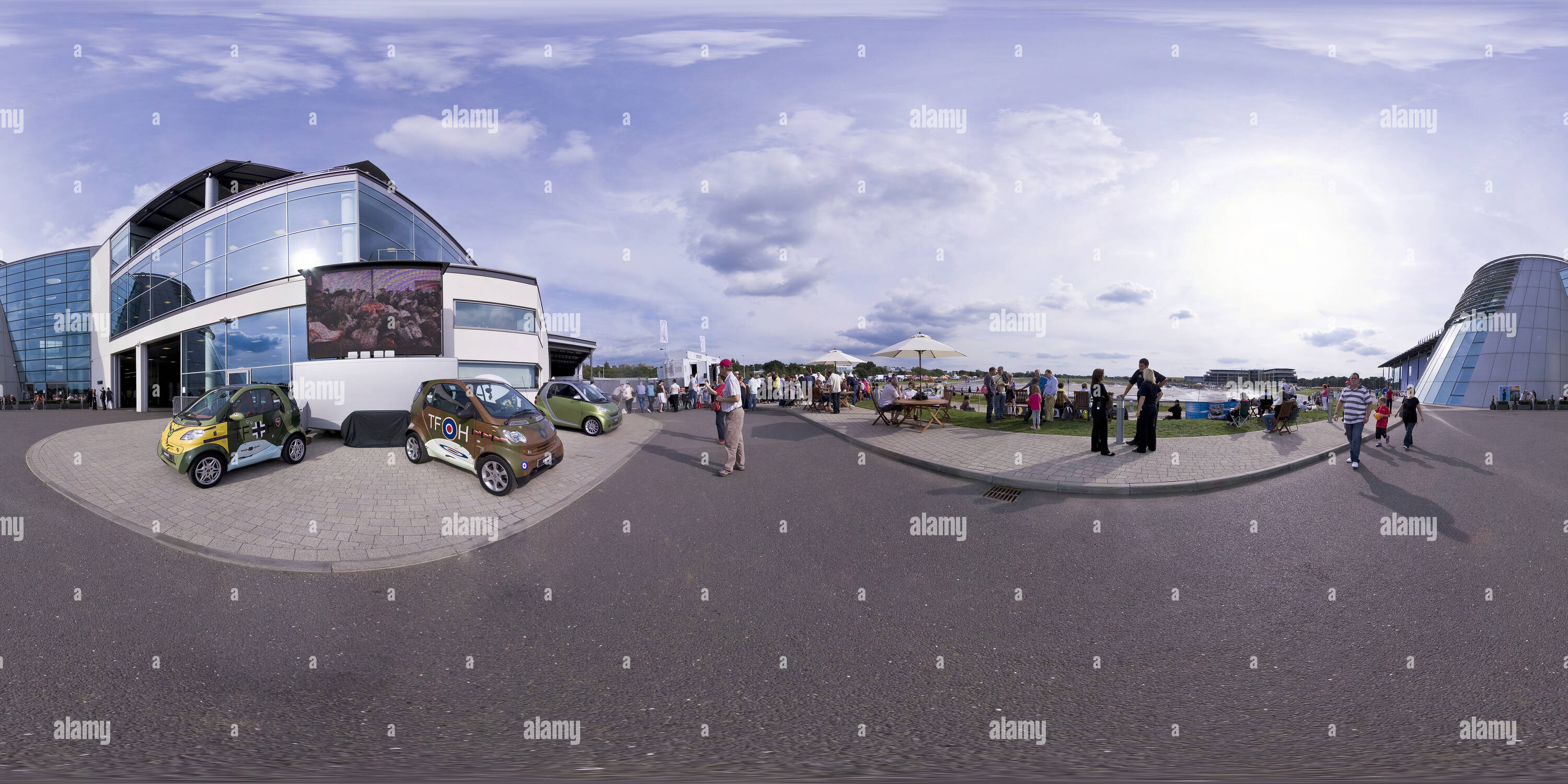 360 degree panoramic view of RAF and Luftwaffe Smart Cars at Brookland