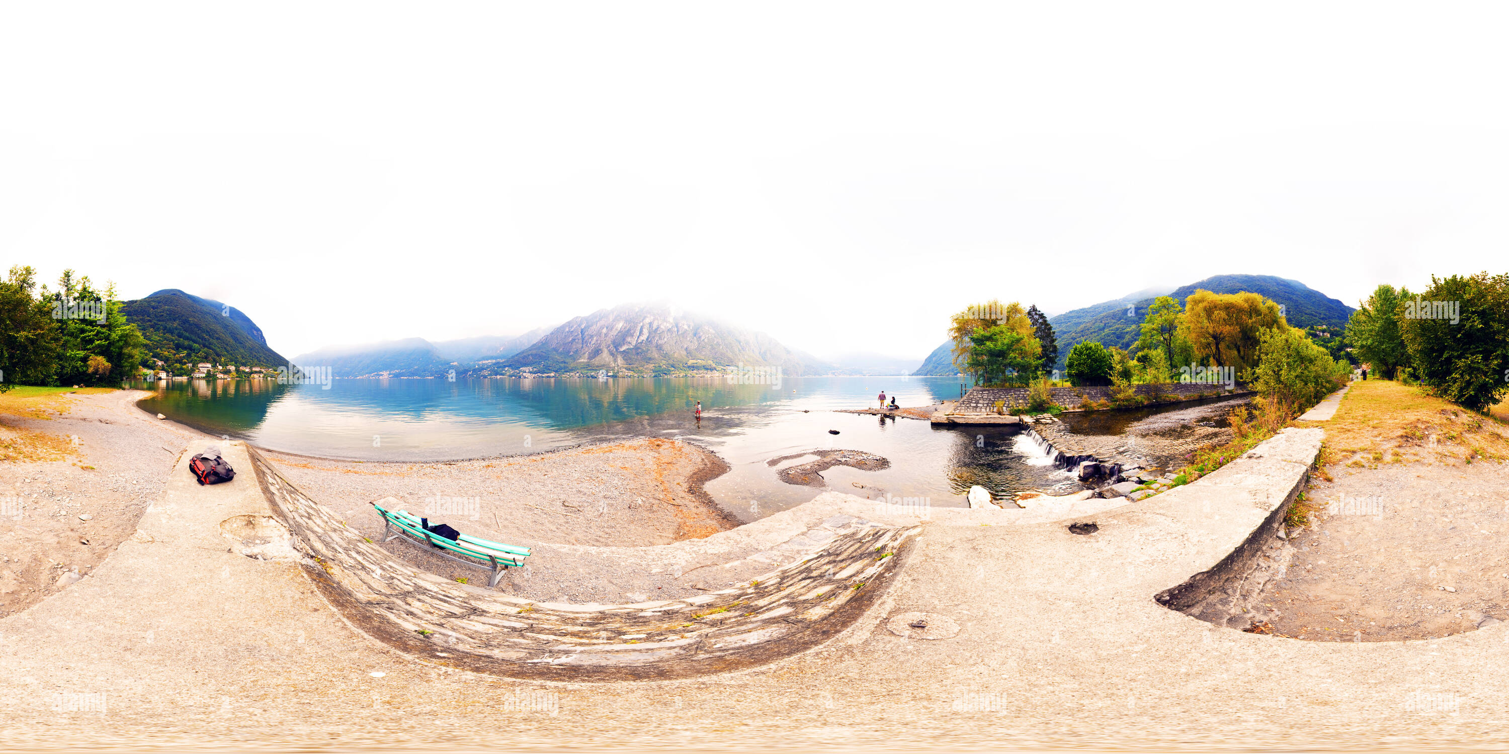360° view of Lago di Lugano da Osteno - Alamy