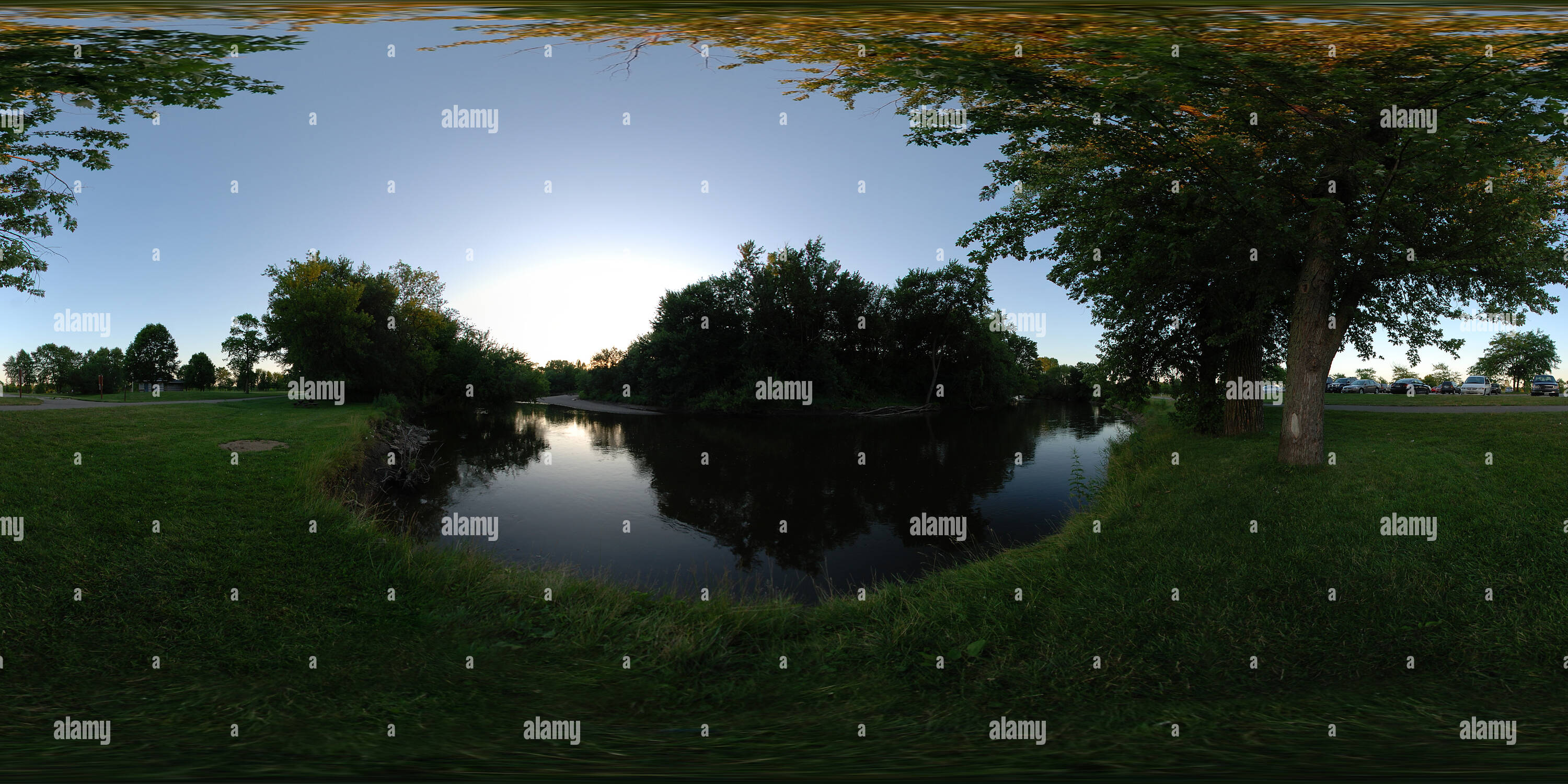 360° view of Baumann Park, Kishwaukee River Alamy