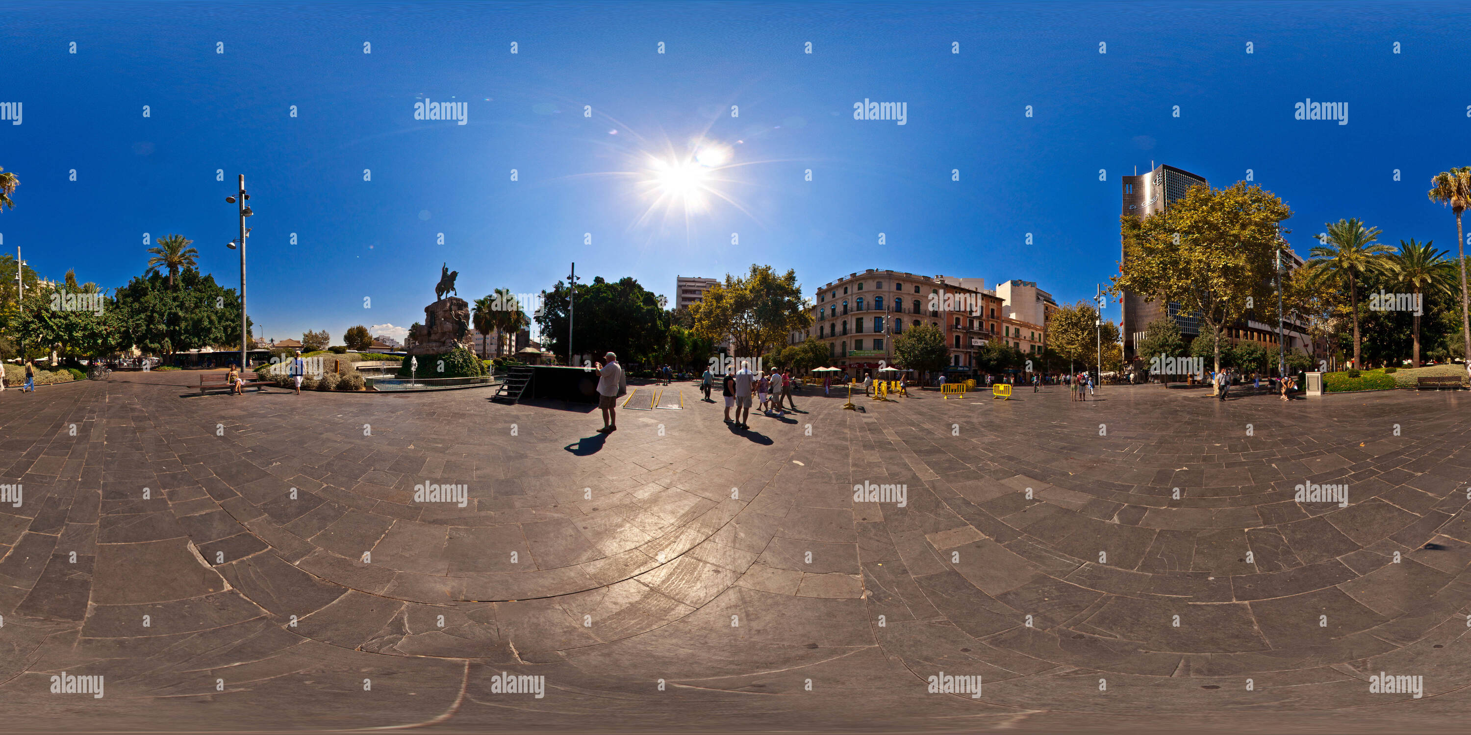 360 degree panoramic view of Plaza de Espana, Palma de Mallorca