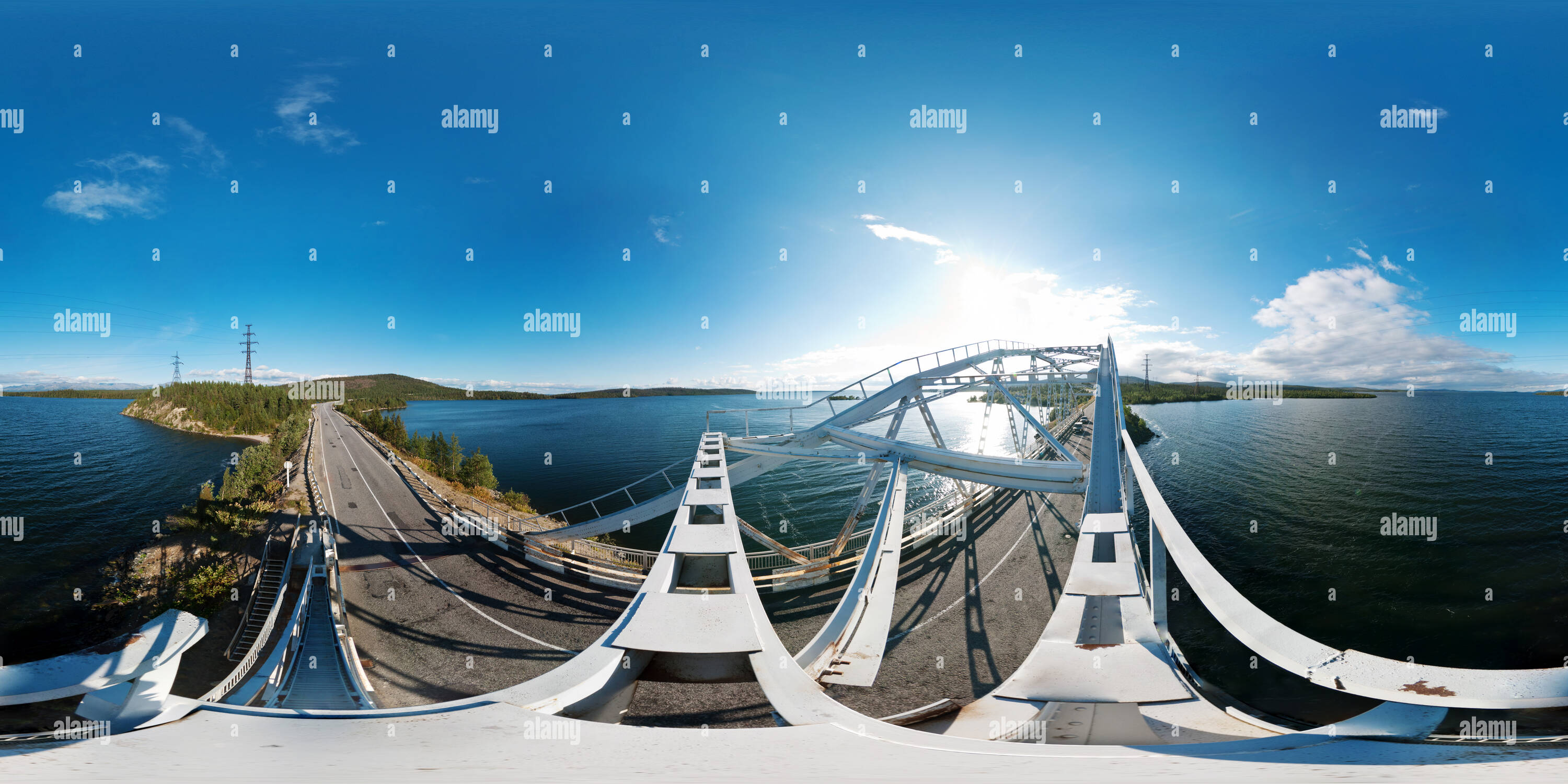 360° view of Bridge over Jekostrovskij strait (view from the top of the