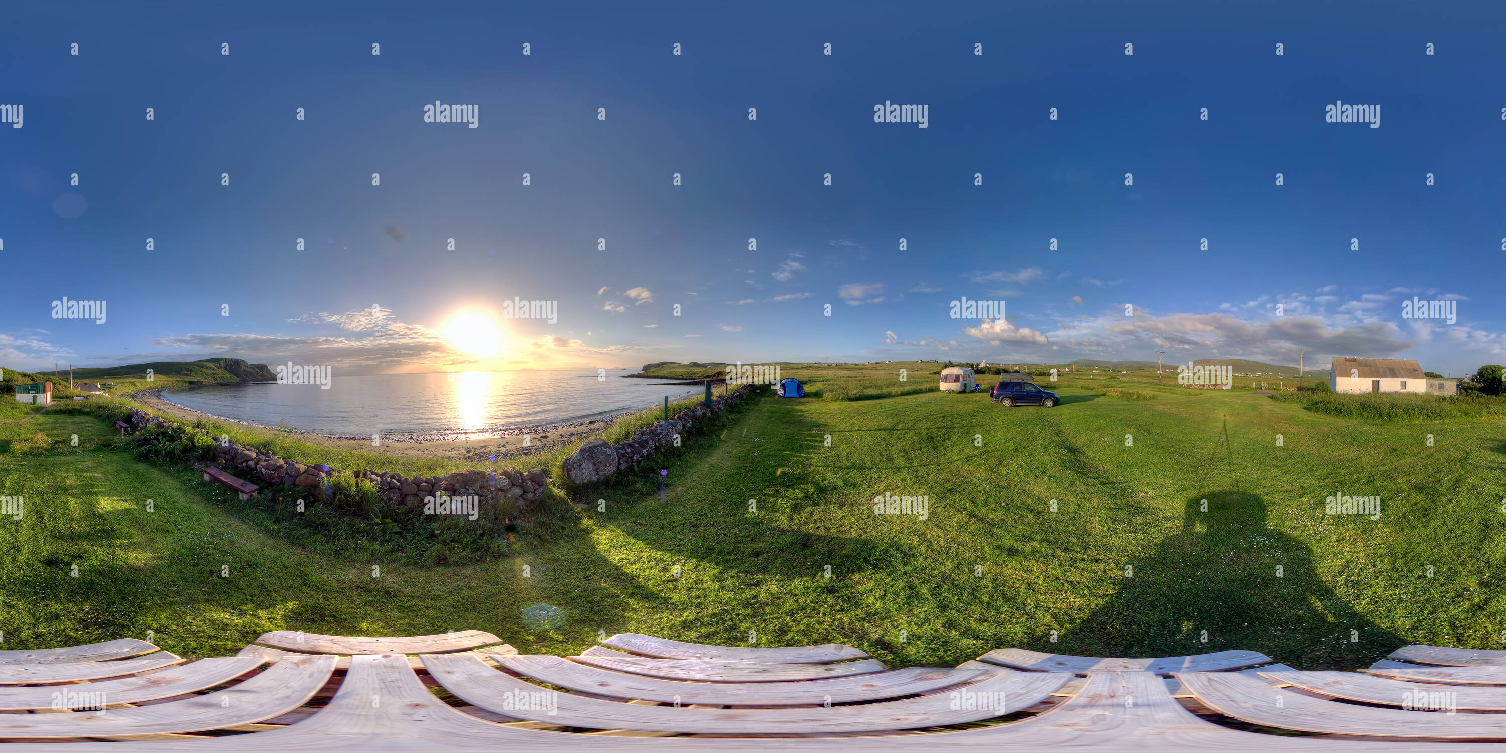 360° view of Camus Mor Campsite, Isle of Skye, Scotland Alamy
