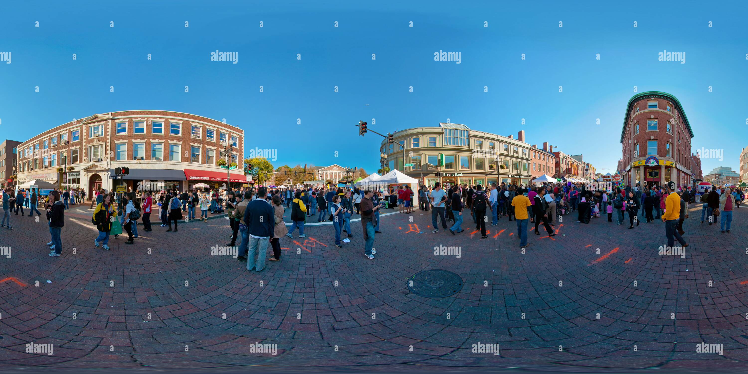 360 degree panoramic view of Oktoberfest Harvard Square