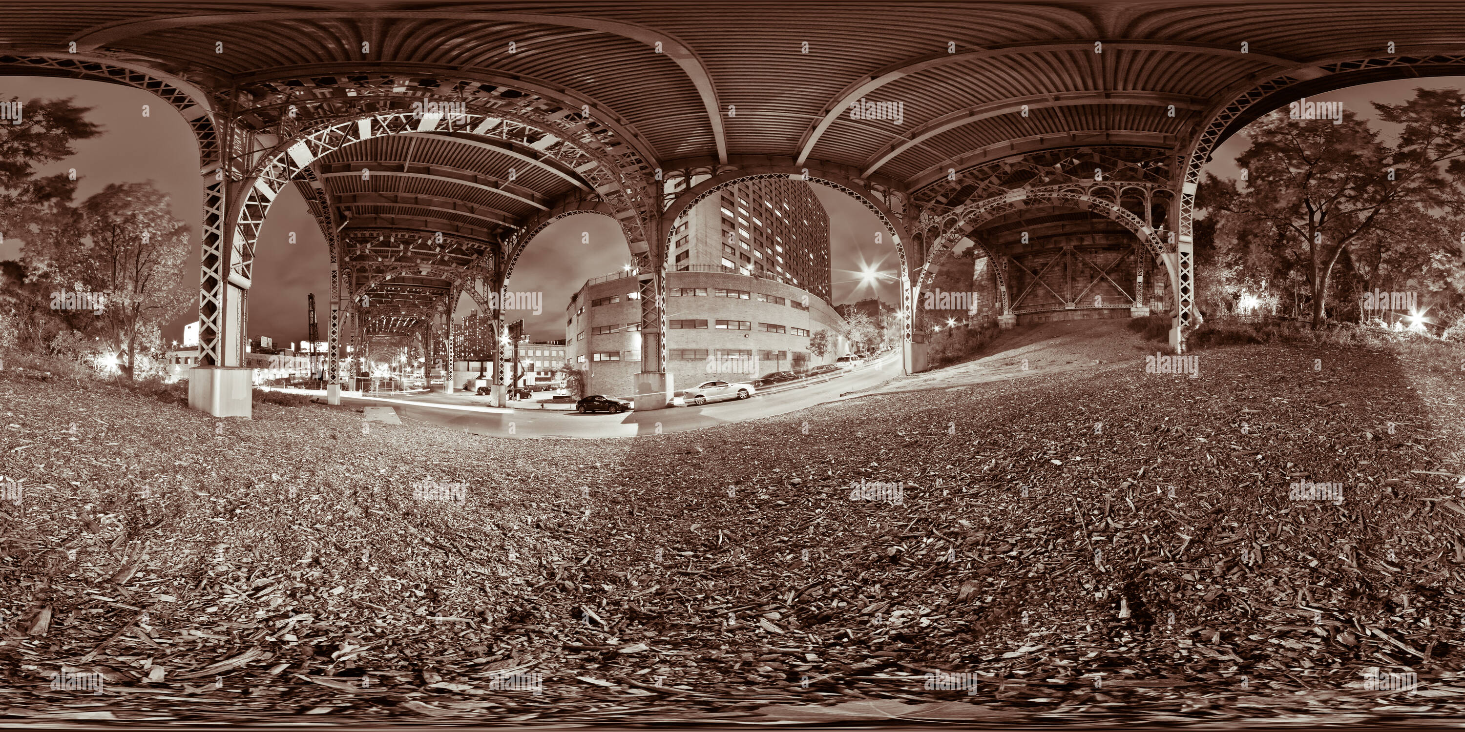 360° view of Under the Riverside Drive bridge Alamy