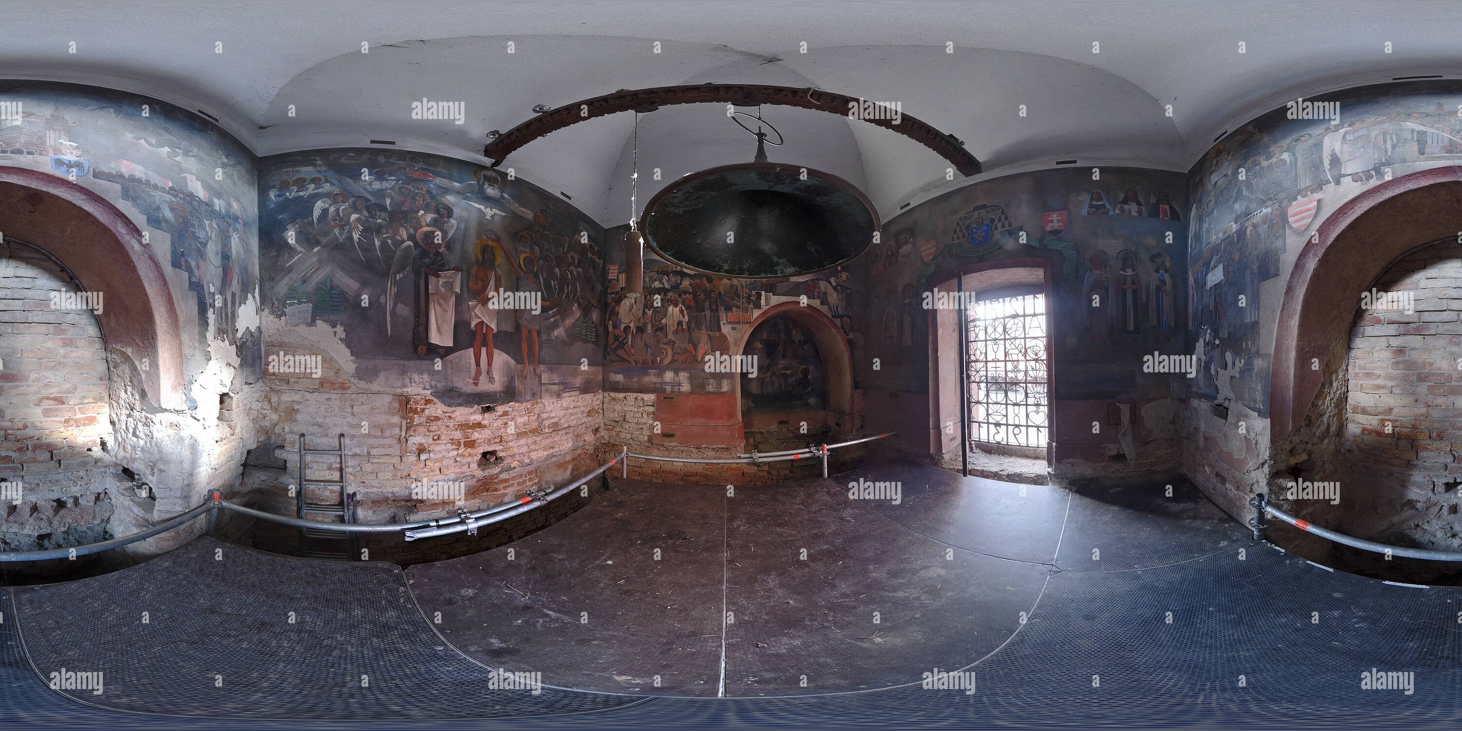 360 degree panoramic view of Domotor tower - medieval  baptizing chapel