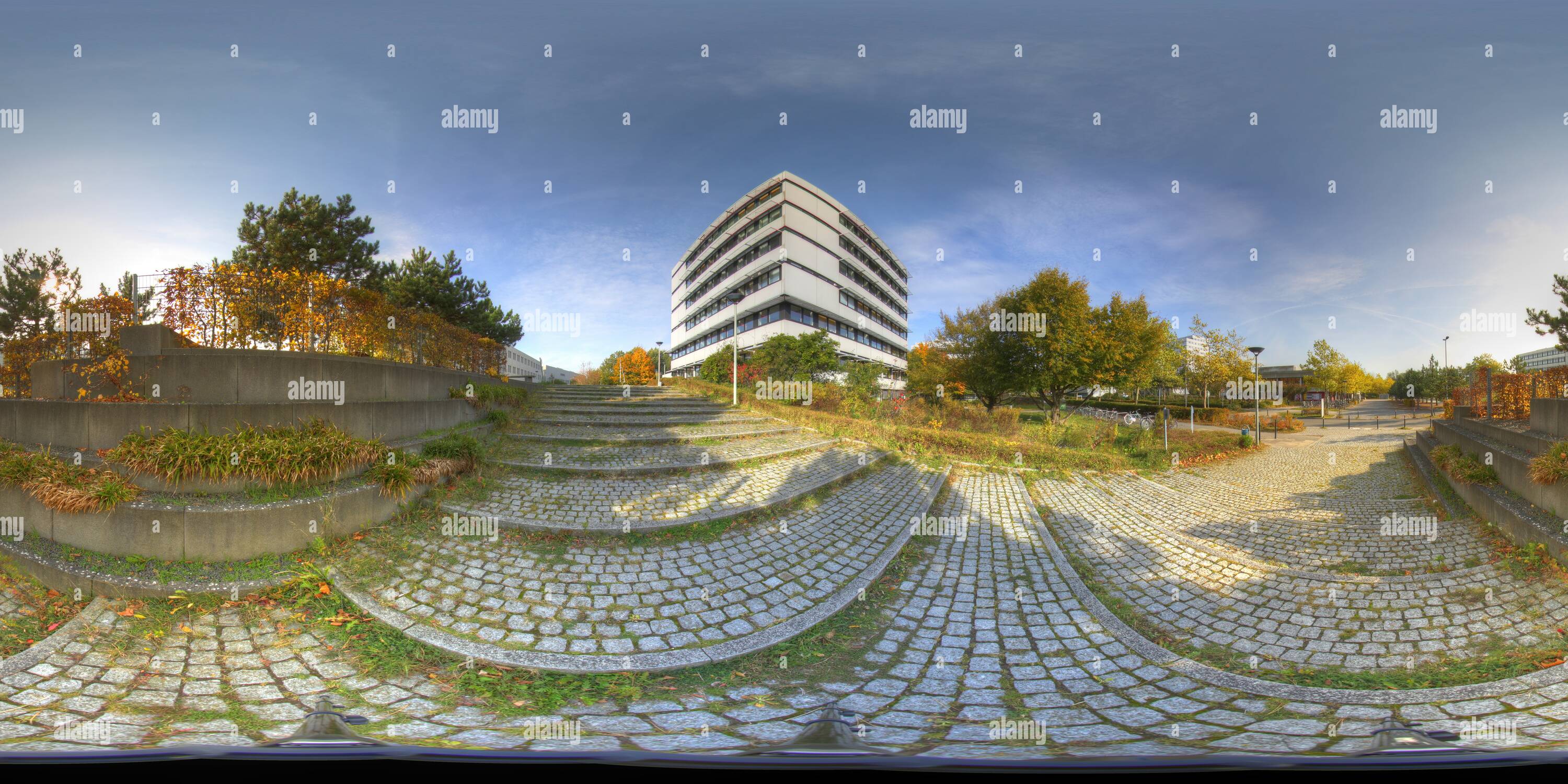 360 degree panoramic view of Kiel University Physics and Library 1