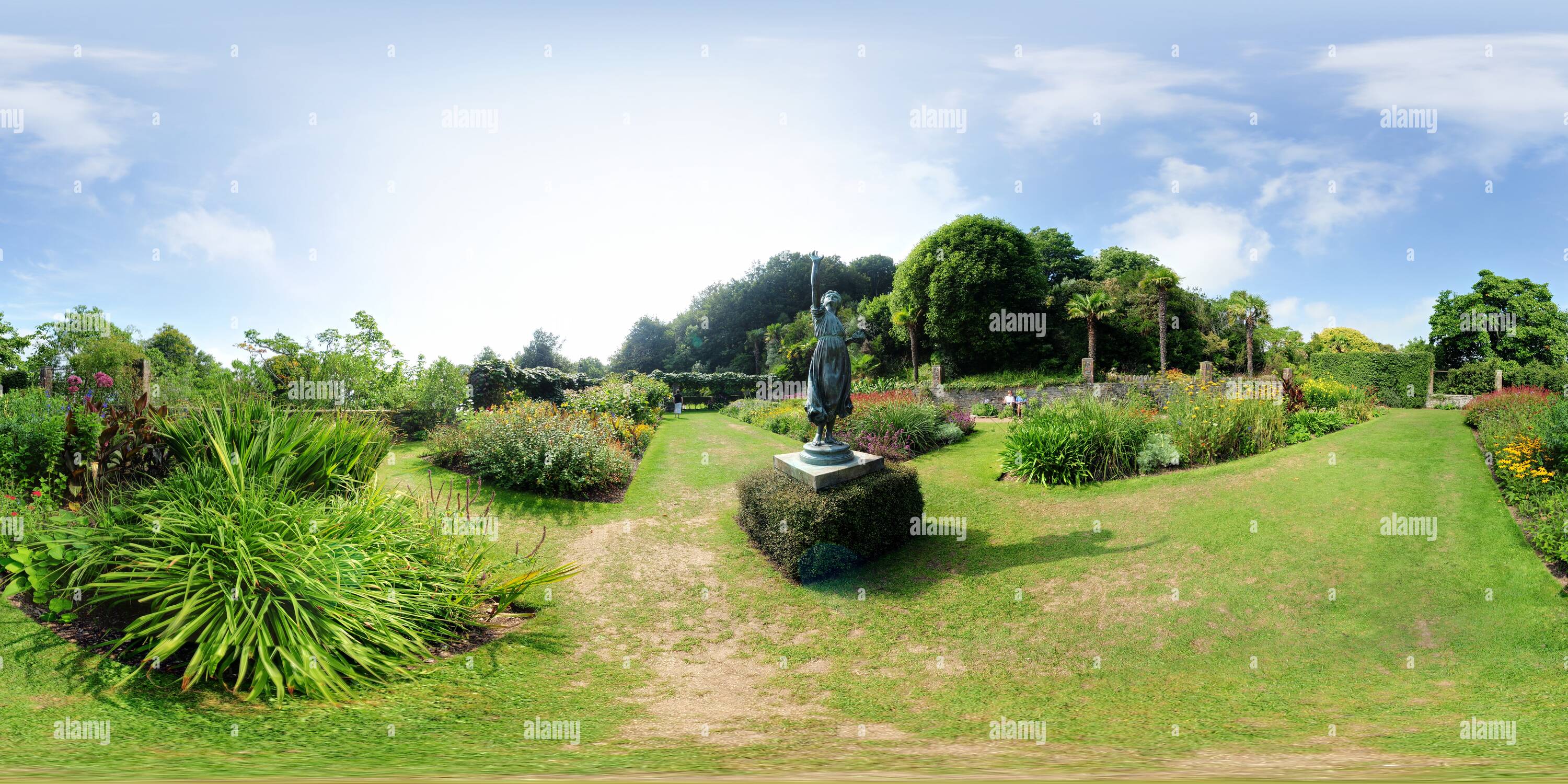 360 degree panoramic view of Overbeck's Garden near Solcombe