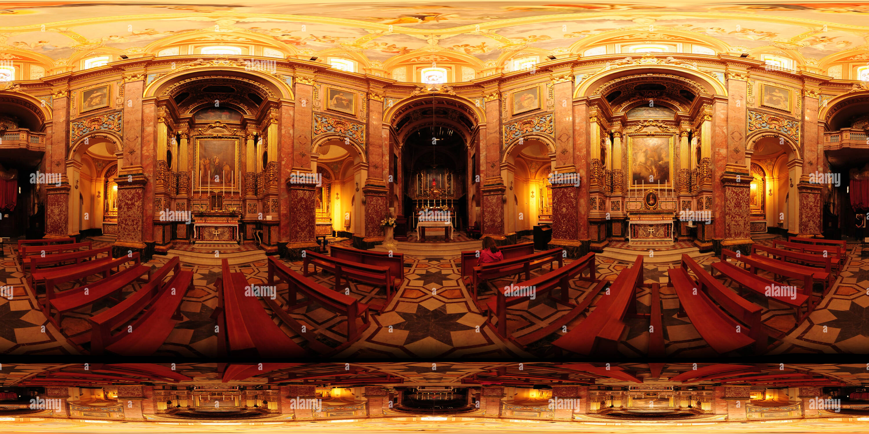 360° view of The Carmelite Priory Church, Mdina, Malta Alamy