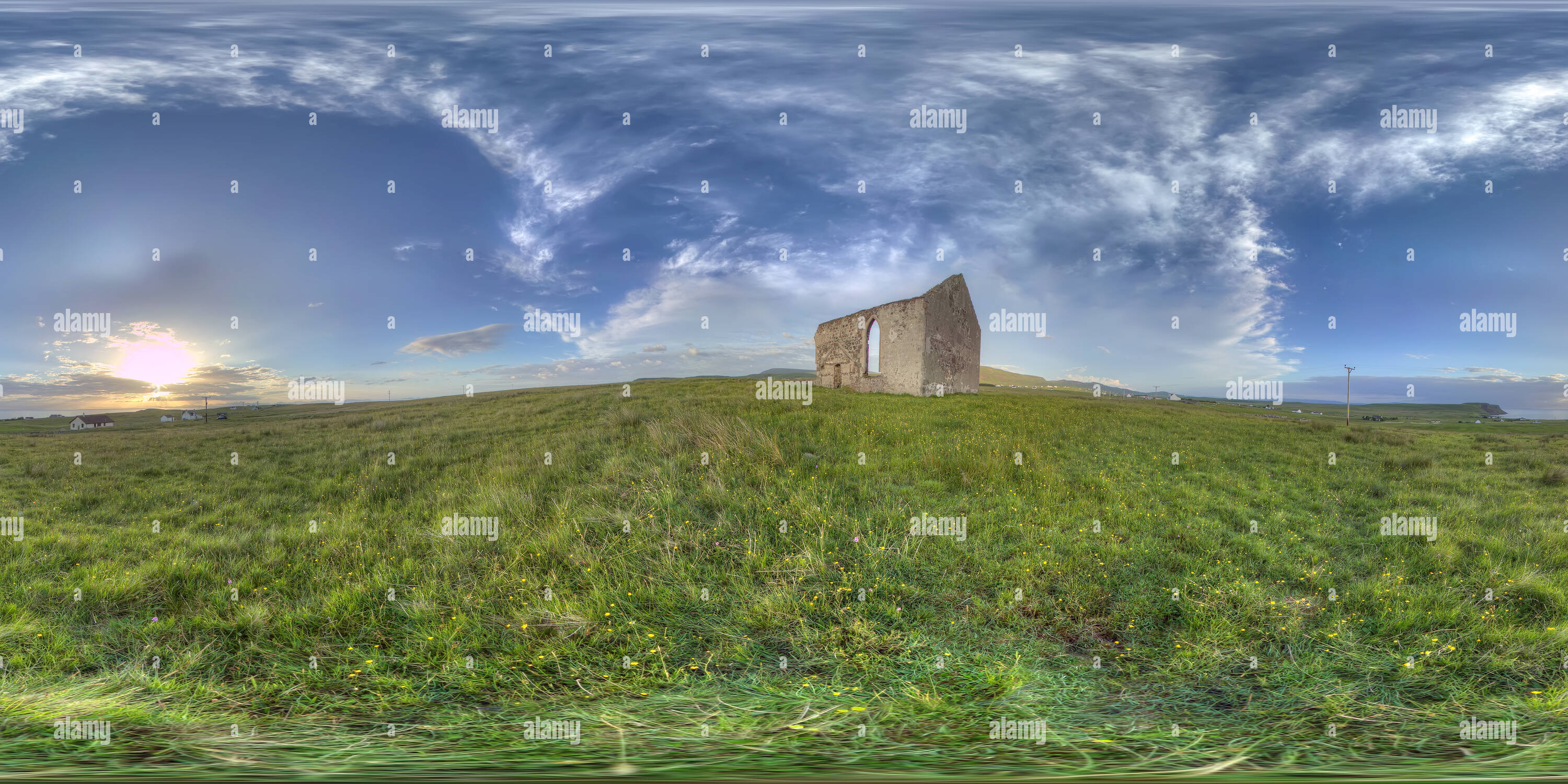 360° view of Kilmuir Church Ruin (No.2), Isle of Skye, Scotland Alamy