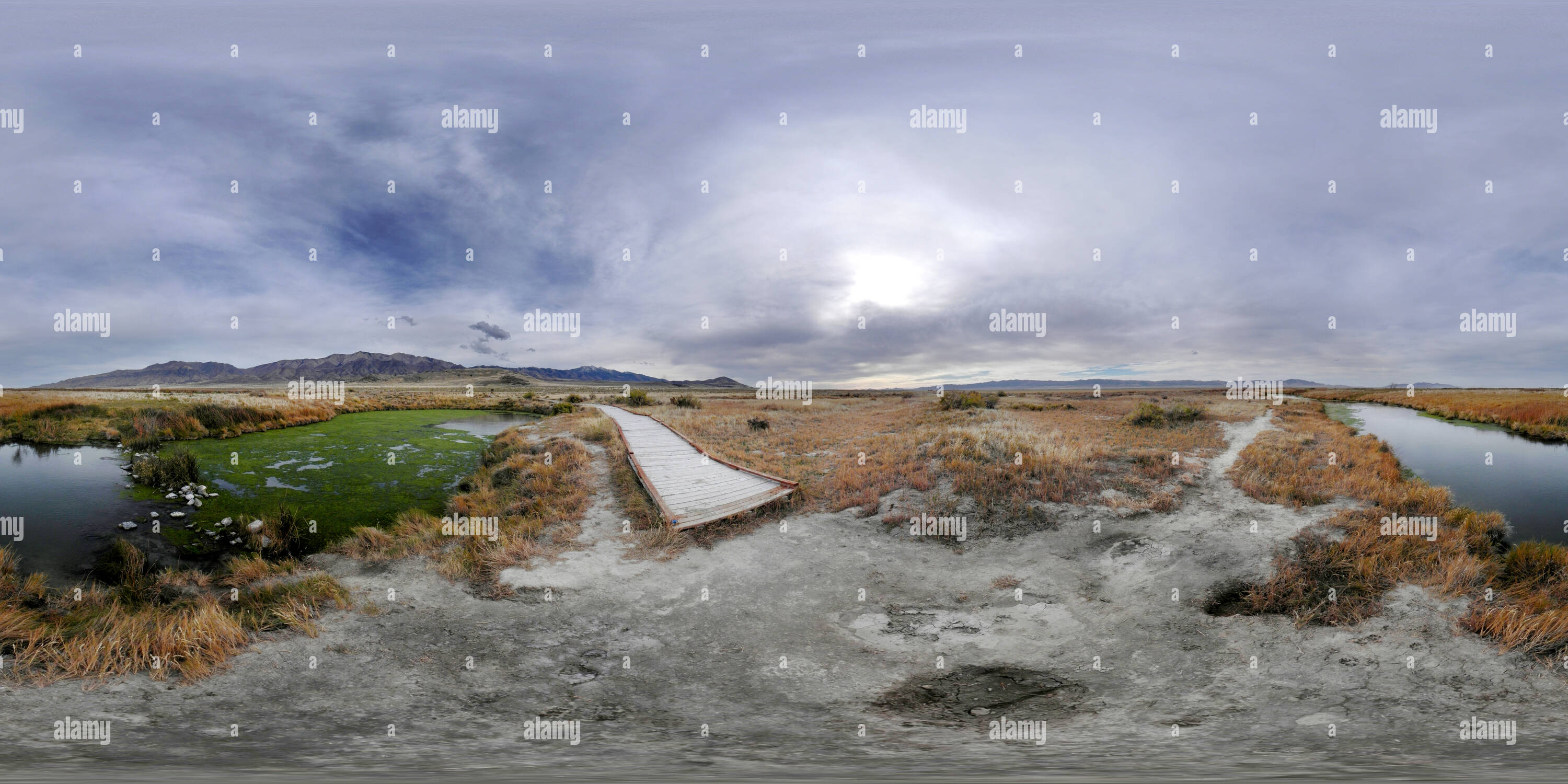360° view of Horseshoe Springs, Skull Valley, Utah, USA Alamy