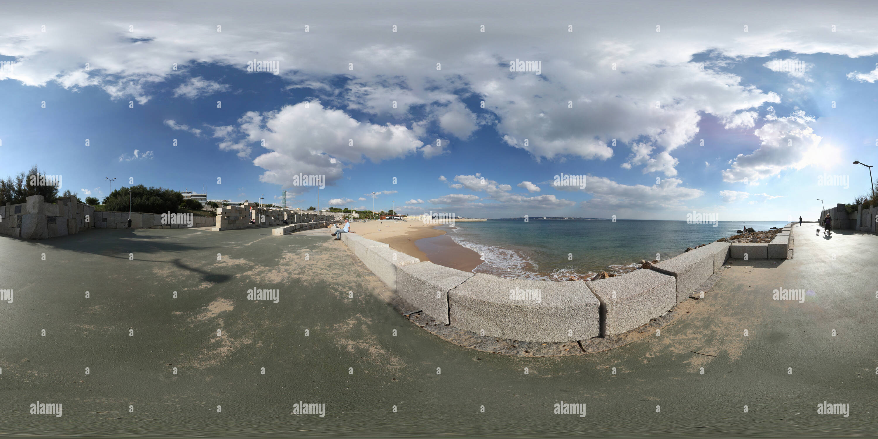 360° view of Paco de Arcos Beach - Alamy
