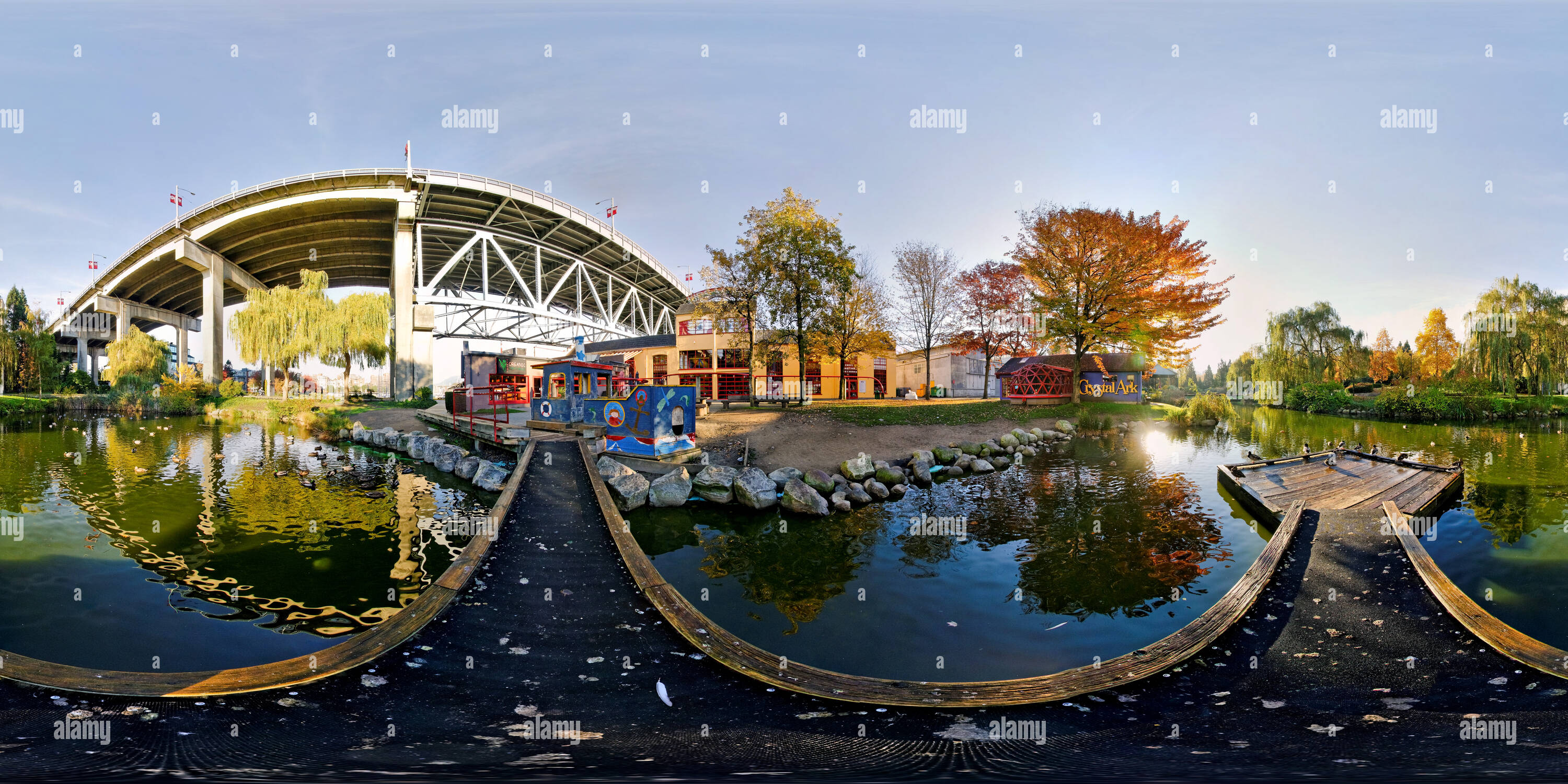 360 degree panoramic view of Granville Island, Vancouver, Canada