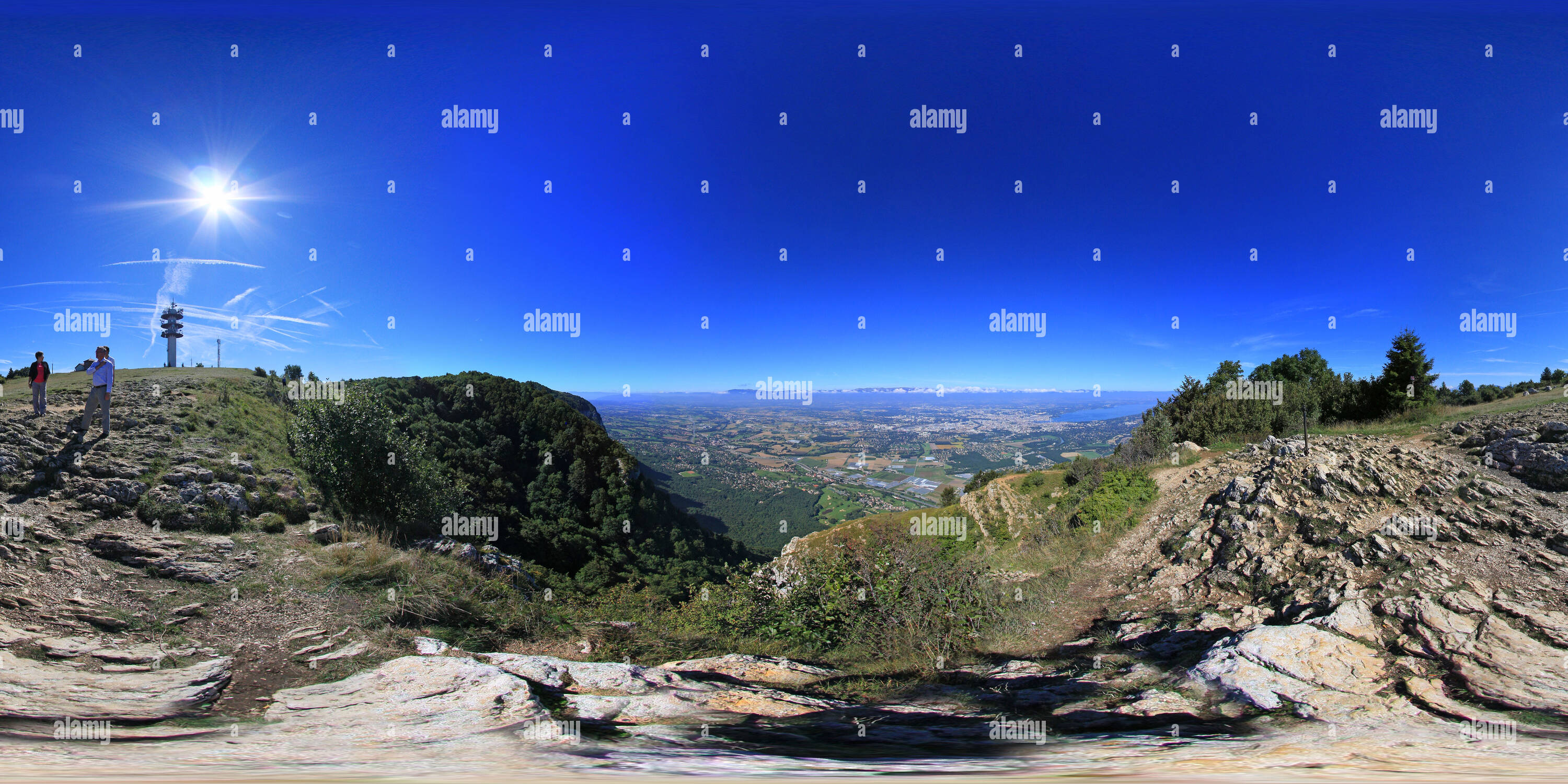 360° view of St Julien Genevois Observatoire du Saleve Alamy