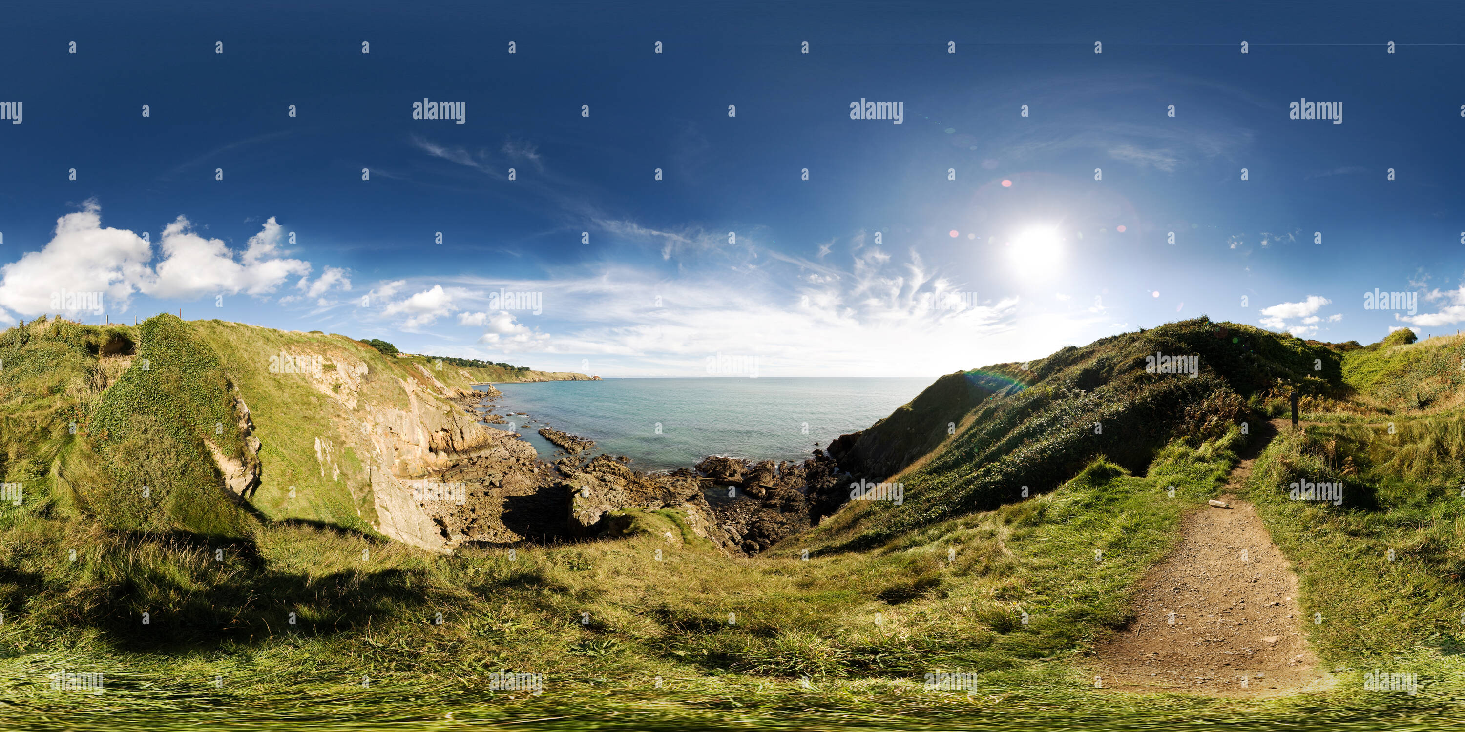 360° view of Howth Head cliffs and Bailey Lighthouse - Alamy