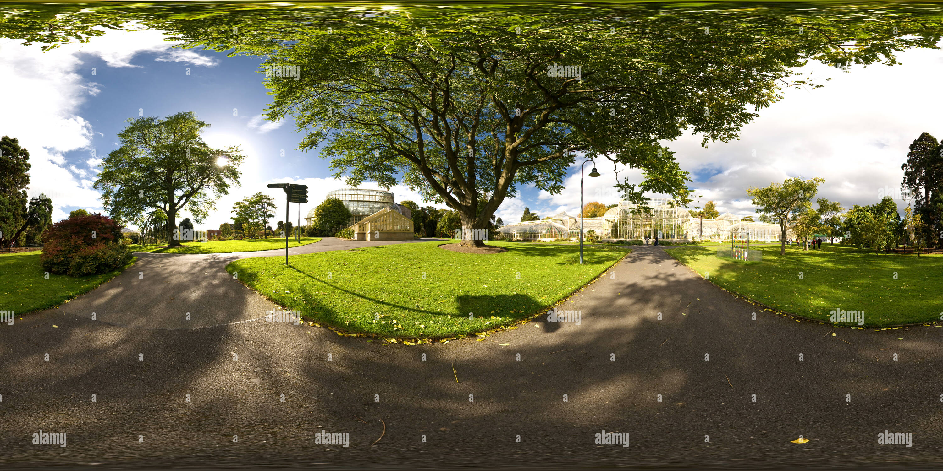 360 degree panoramic view of Palm House and Curvilinear Range